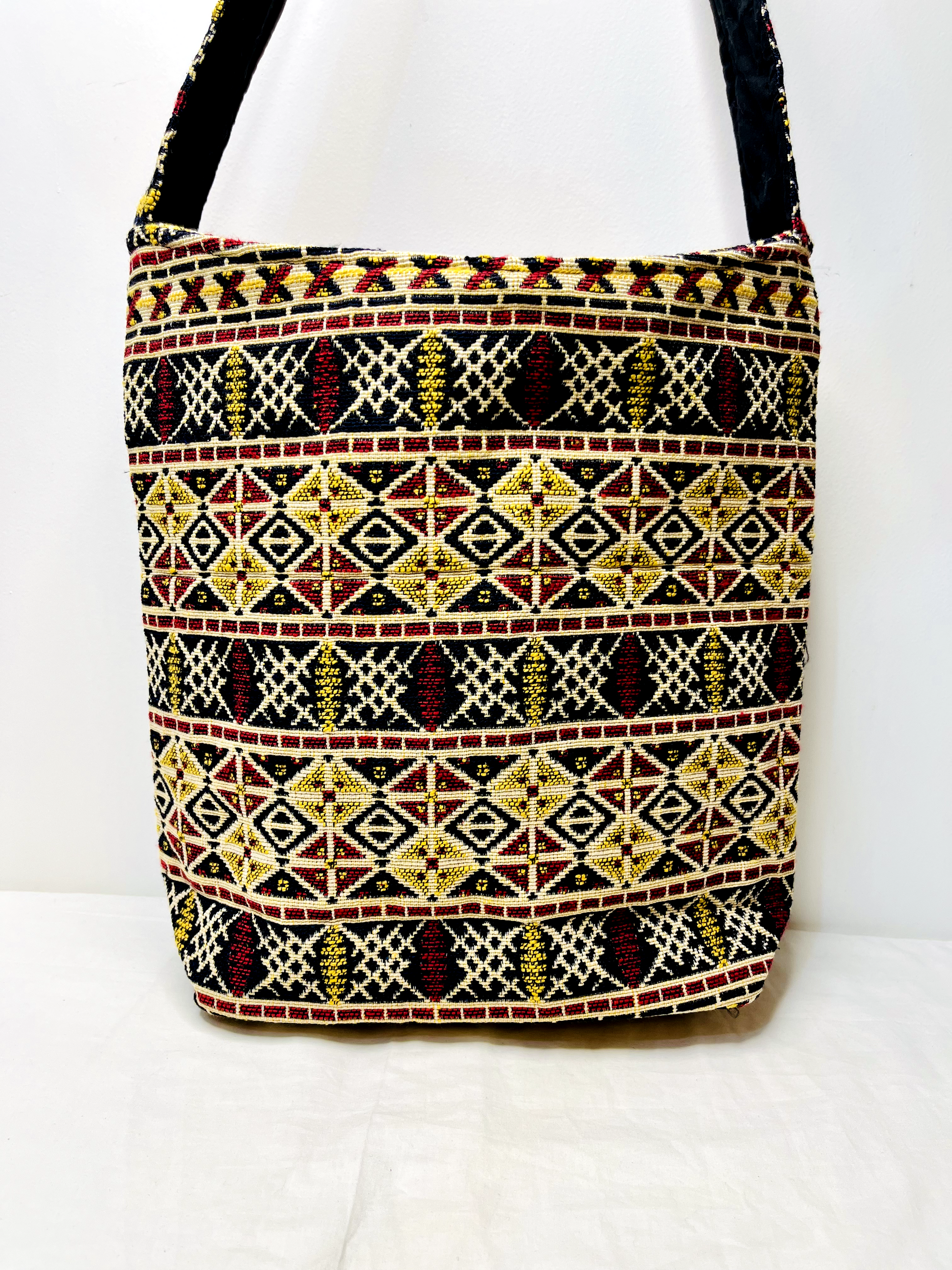 Black Multicolor Tote Bag With Pockets by Discarded Fresh Bags with Black, Casual Wear, Cotton, Made from Natural Materials, Mirror Work, Multicolor, Tote Bags, Women Led Designer at Kamakhyaa for sustainable fashion
