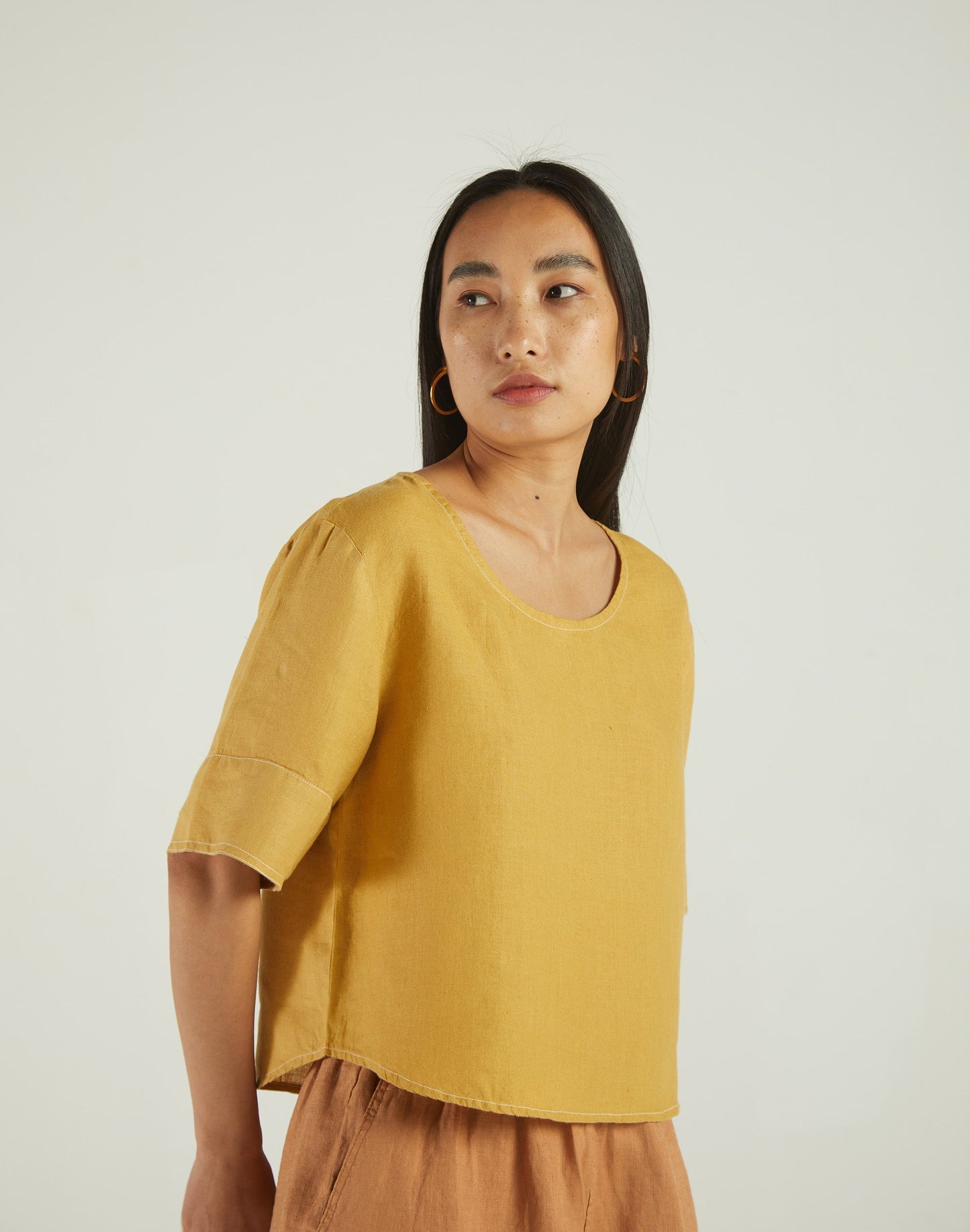 Yellow Boxy Crop Top by Reistor with Bemberg, Casual Wear, Crop Tops, Earth by Reistor, Natural, Solids, Tops, Womenswear, Yellow at Kamakhyaa for sustainable fashion