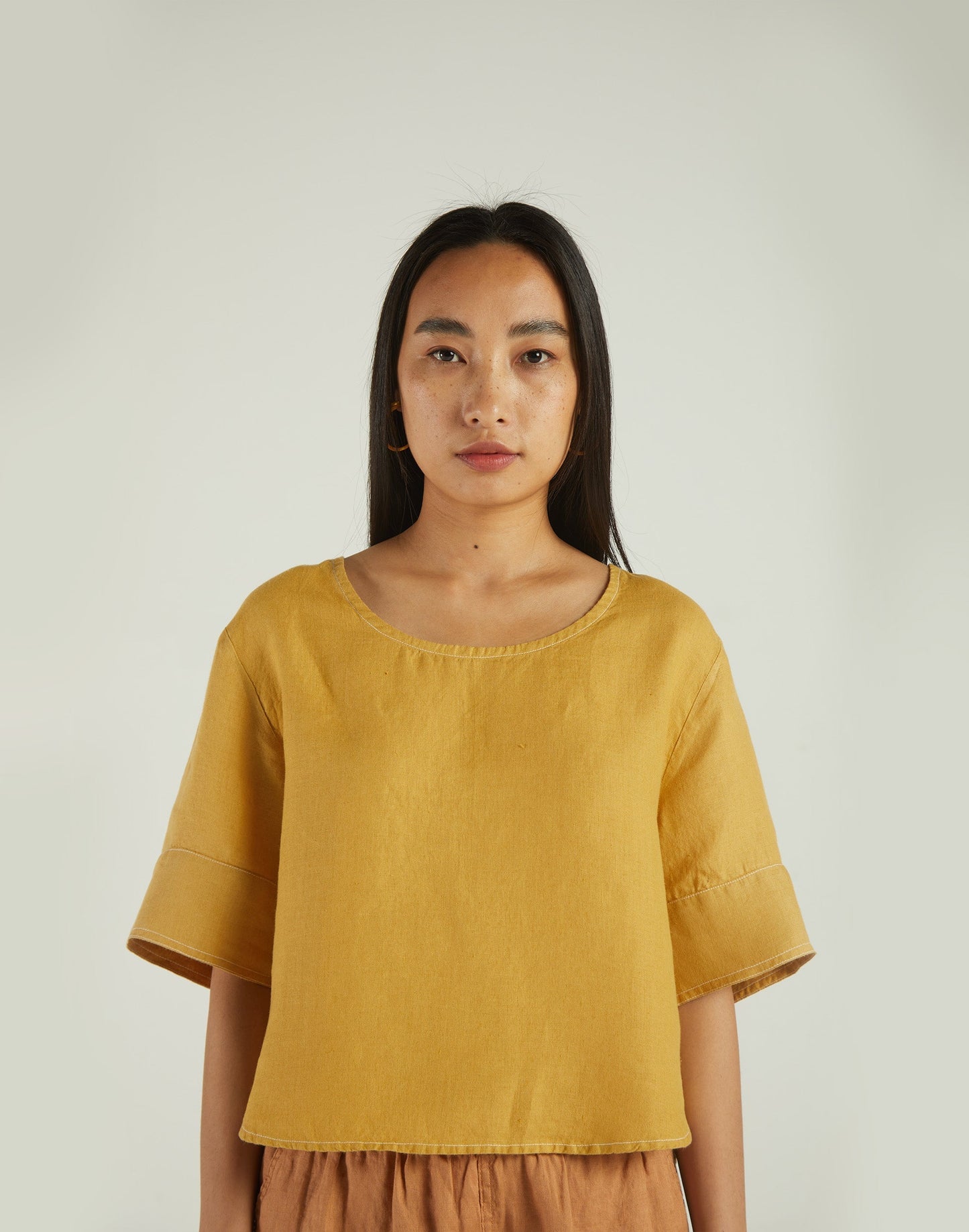 Yellow Boxy Crop Top by Reistor with Bemberg, Casual Wear, Crop Tops, Earth by Reistor, Natural, Solids, Tops, Womenswear, Yellow at Kamakhyaa for sustainable fashion