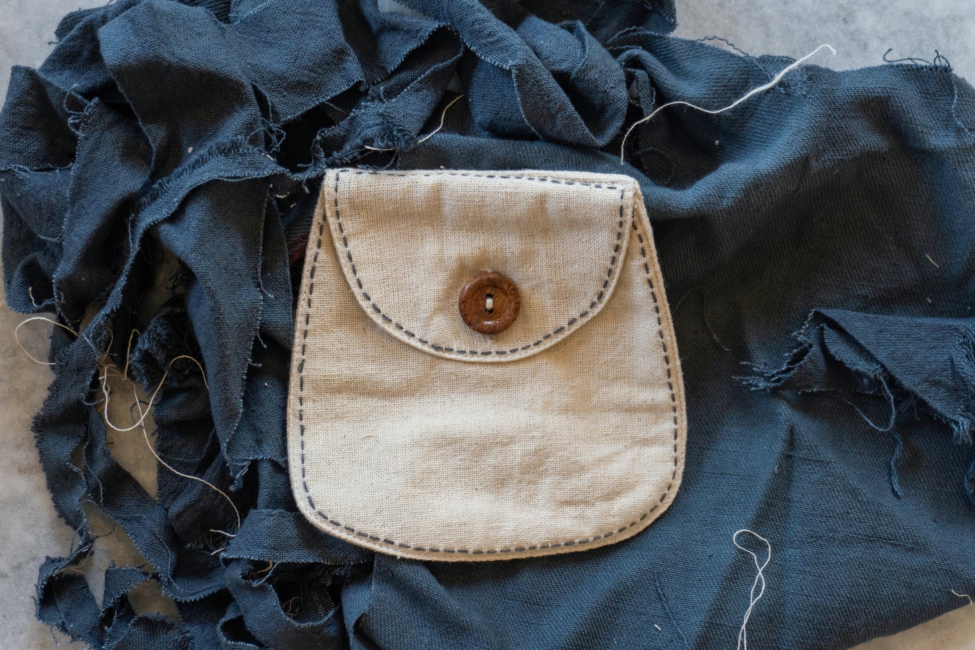 Beige/Charcoal Grey/White Upcycled Cotton Belt Bag by Lafaani with Add Ons, Bags, Belt Bags, Casual Wear, Free Size, Less than $50, Multicolor, Natural, Products less than $25, Solids, The Way You Look by Lafaani, Upcycled, Upcycled Cotton at Kamakhyaa for sustainable fashion
