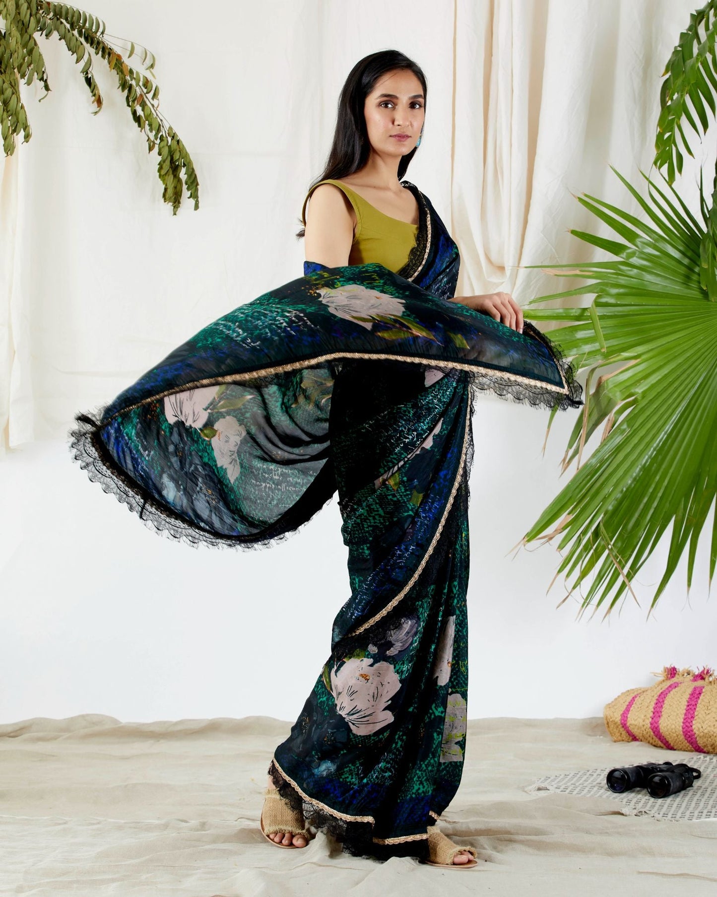 FLORA PRINTED SAREE by devyanimehrotra.com with at Kamakhyaa for sustainable fashion