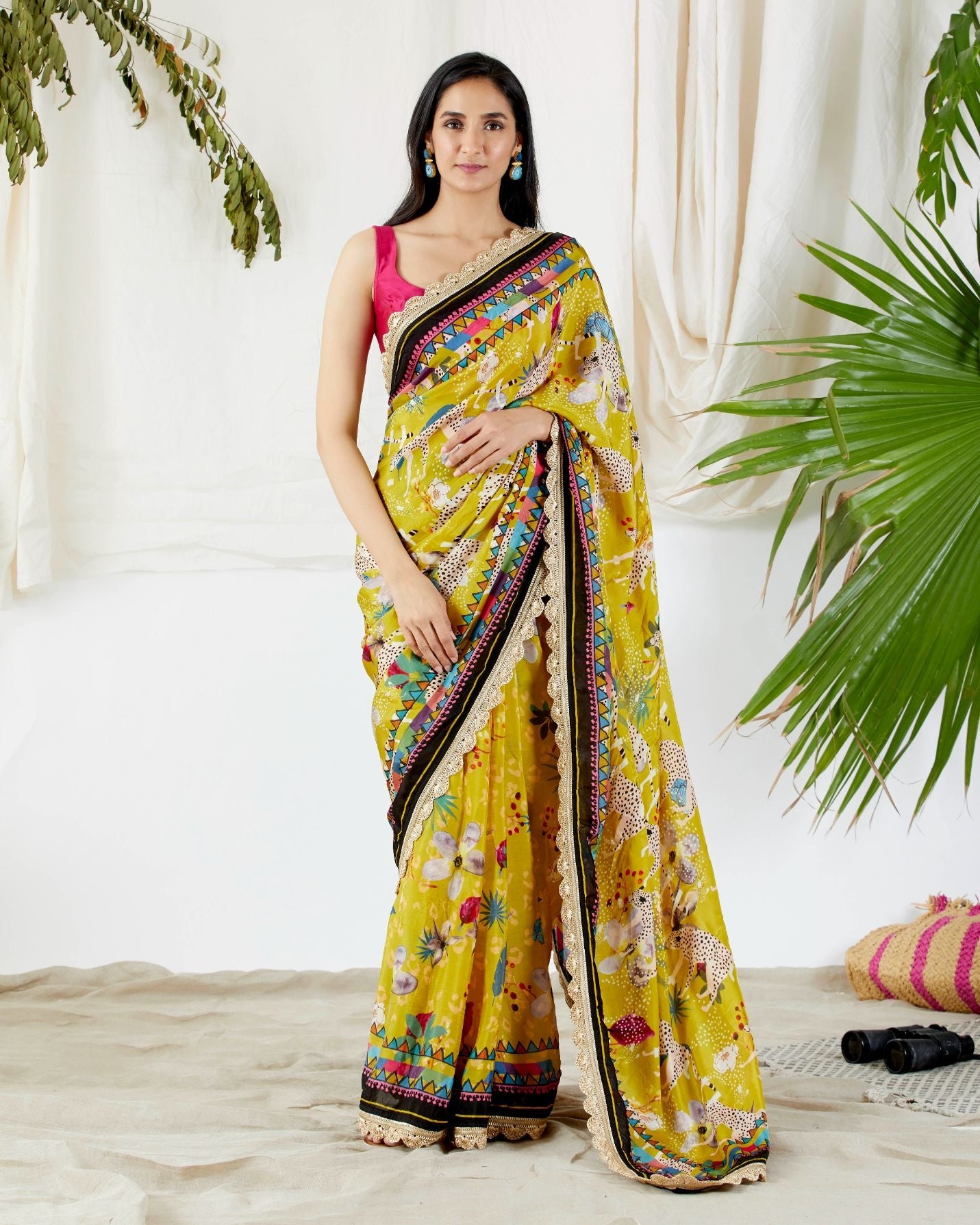 FLORA FAUNA PRINTED SAREE by devyanimehrotra.com with at Kamakhyaa for sustainable fashion