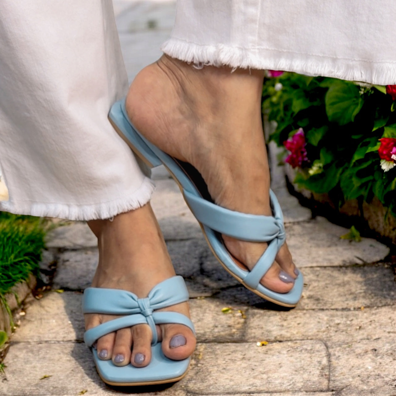 Strapped Blue Heels by Ek Agga with heels, stylish at Kamakhyaa for sustainable fashion