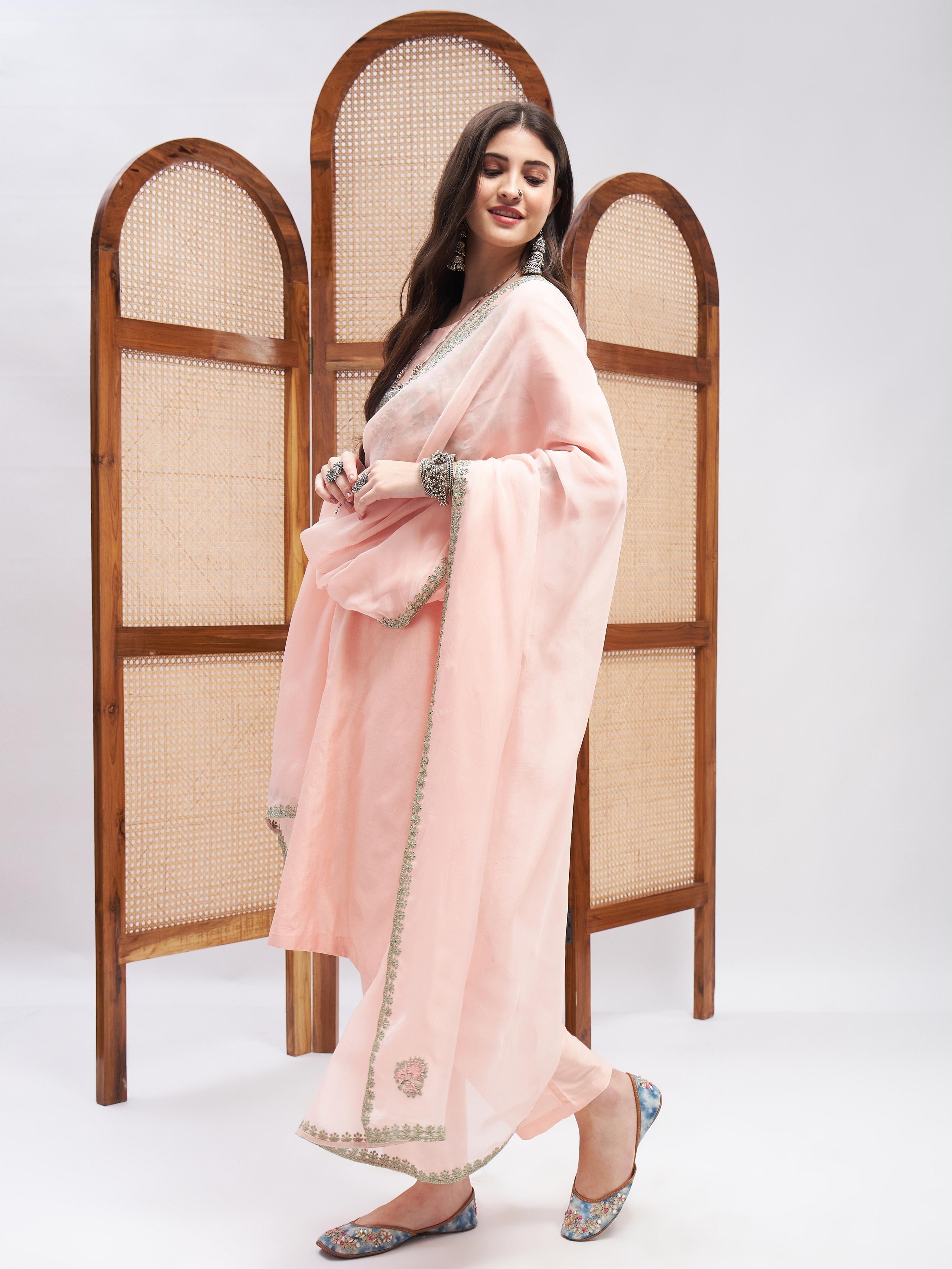 Iqraar Kurta Set by RoohbyRidhimaa with Large, Medium, Small, X-Large, X-Small at Kamakhyaa for sustainable fashion
