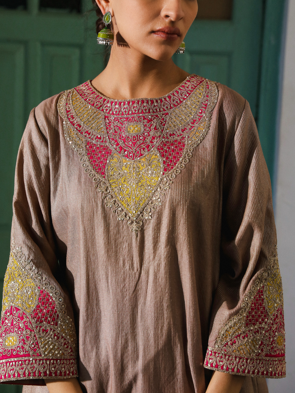 Ahiliyaa Kurta Set by RoohbyRidhimaa with Large, Medium, Small, X-Large, X-Small at Kamakhyaa for sustainable fashion