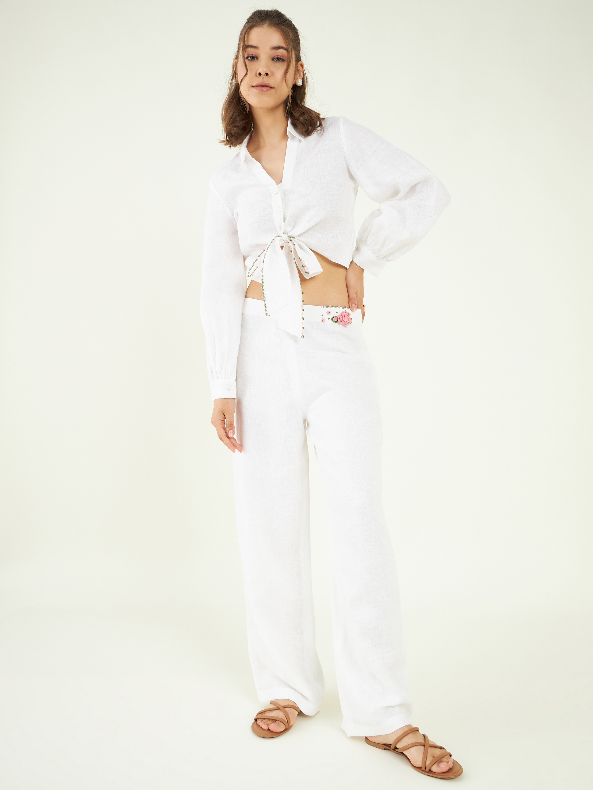 Blissful White Co-ord Set by Bohobi with at Kamakhyaa for sustainable fashion
