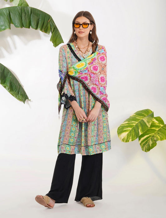 TIE-DYE PRINT TUNIC SET by devyanimehrotra.com with at Kamakhyaa for sustainable fashion