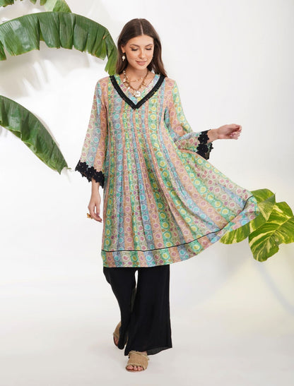 TIE-DYE PRINT TUNIC SET by devyanimehrotra.com with at Kamakhyaa for sustainable fashion