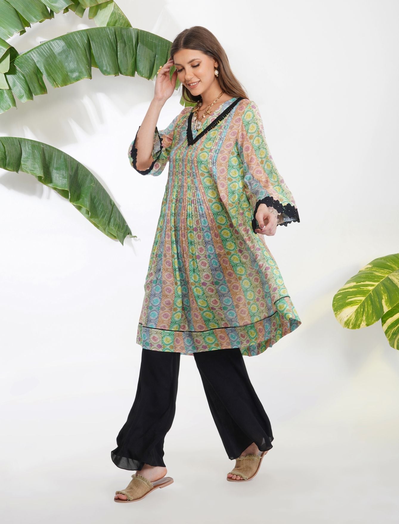 TIE-DYE PRINT TUNIC SET by devyanimehrotra.com with at Kamakhyaa for sustainable fashion