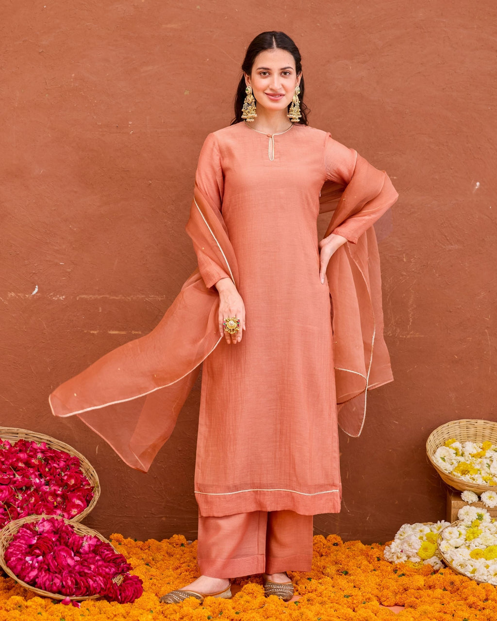 Kesar Kurta Set by Taro with Saundh by Taro at Kamakhyaa India for sustainable fashion