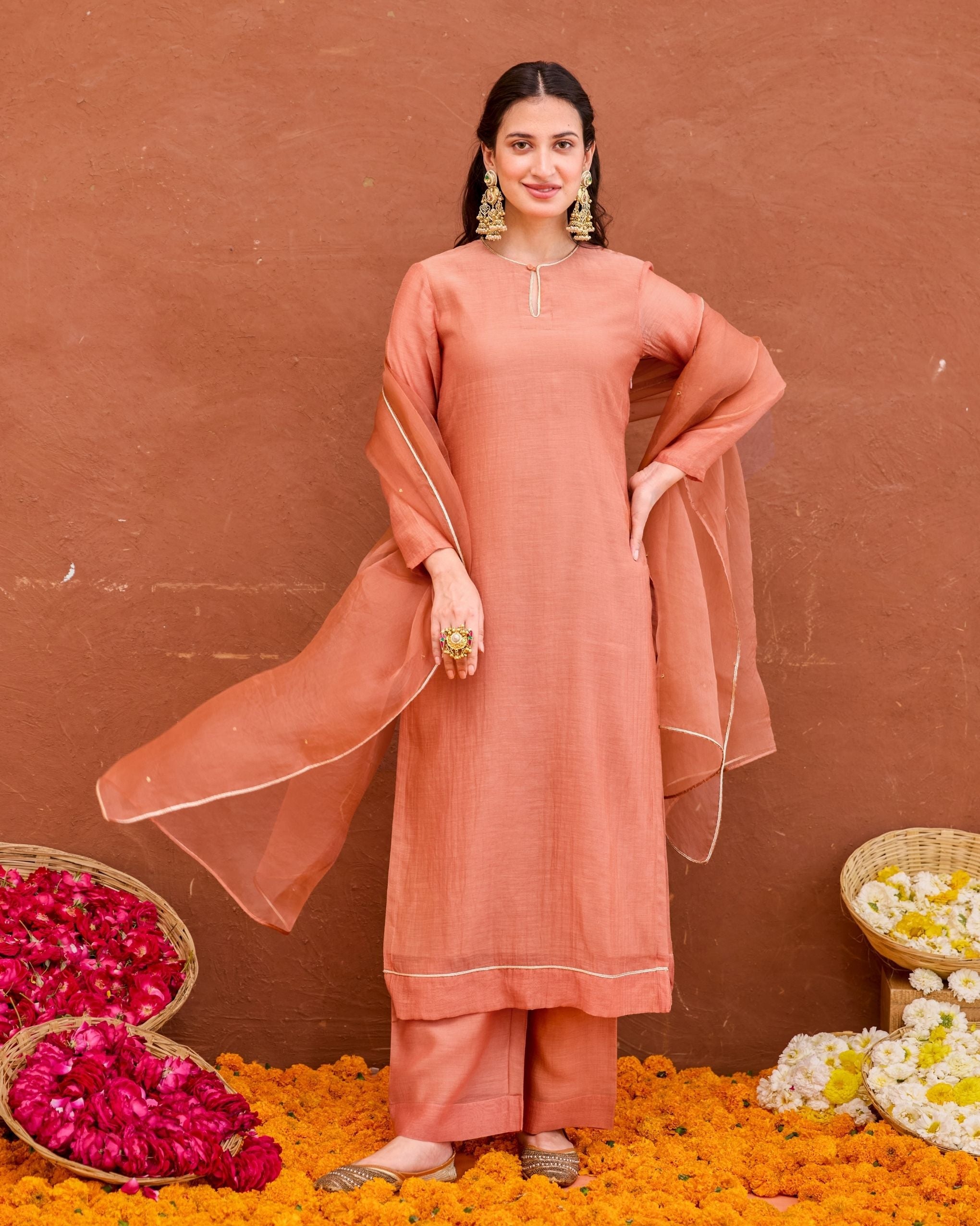 Kesar Kurta Set by Taro with Saundh by Taro at Kamakhyaa India for sustainable fashion