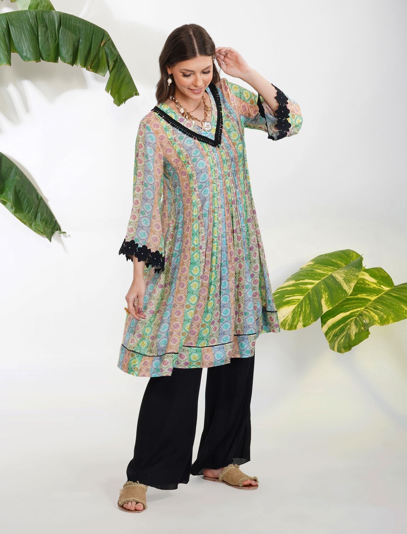 TIE-DYE PRINT TUNIC SET by devyanimehrotra.com with at Kamakhyaa for sustainable fashion