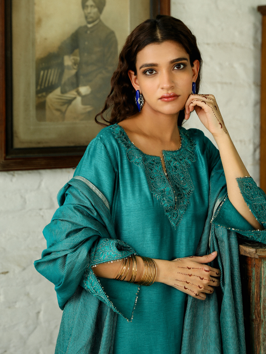 Nusrat Kurta Set by RoohbyRidhimaa with Large, Medium, Small, X-Large, X-Small at Kamakhyaa for sustainable fashion