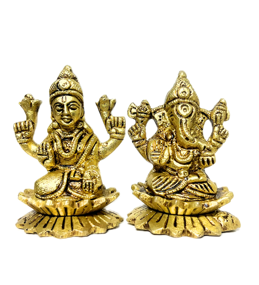 Brass Laxmi Ganesh Idol Set – 100% Pure Brass by Aetherea World with God at Kamakhyaa for sustainable fashion