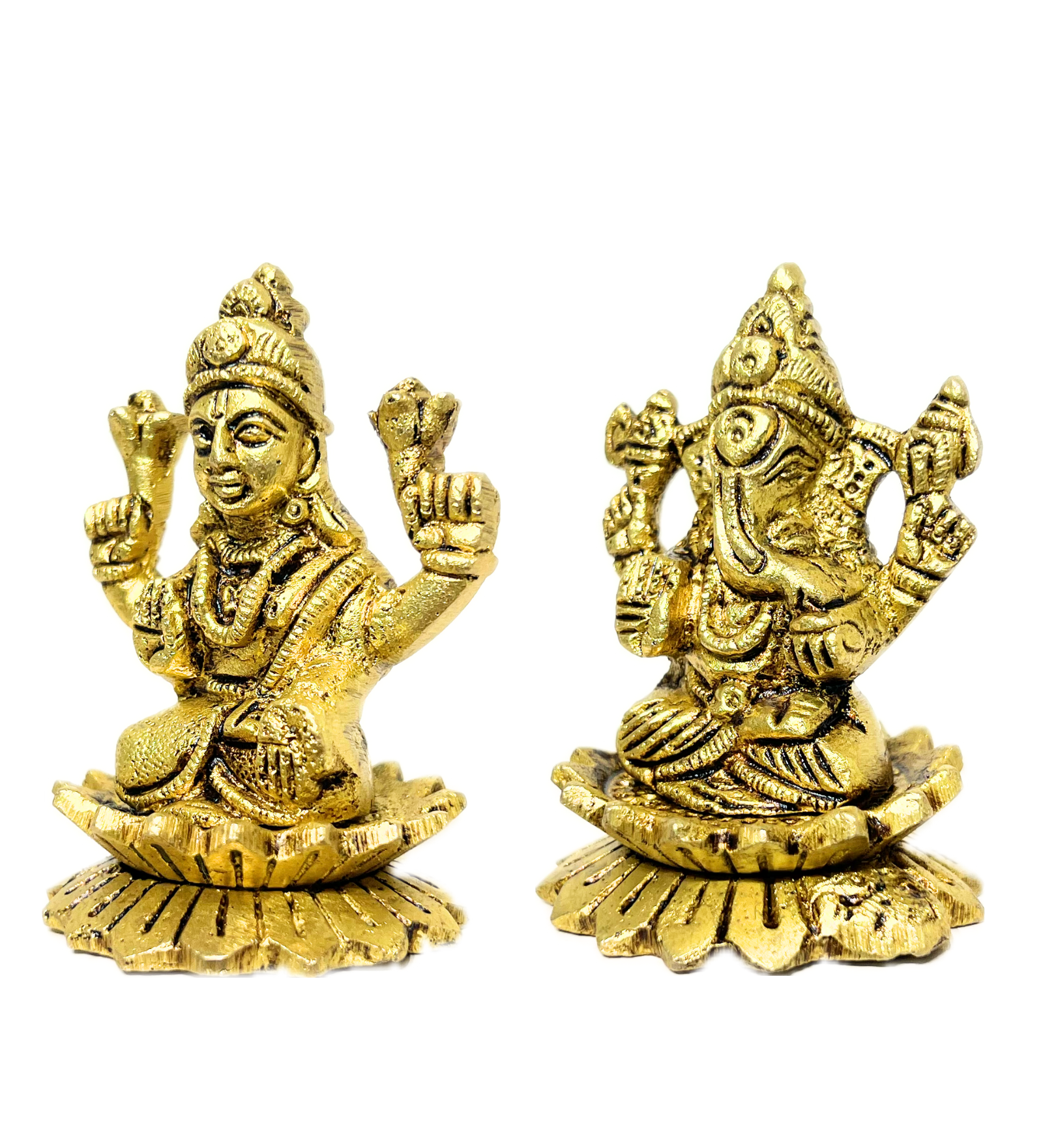 Brass Laxmi Ganesh Idol Set – 100% Pure Brass by Aetherea World with God at Kamakhyaa for sustainable fashion