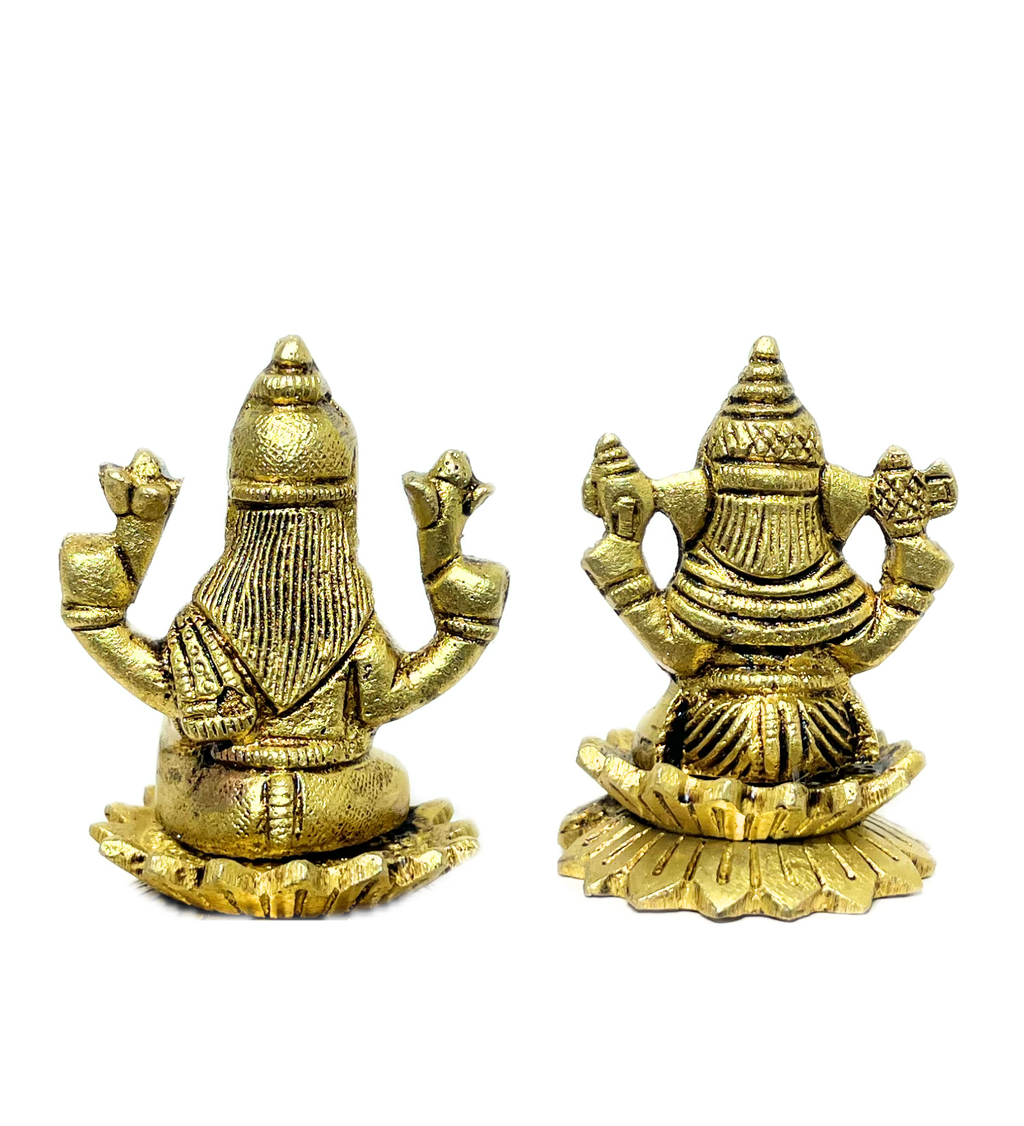 Brass Laxmi Ganesh Idol Set – 100% Pure Brass by Aetherea World with God at Kamakhyaa for sustainable fashion