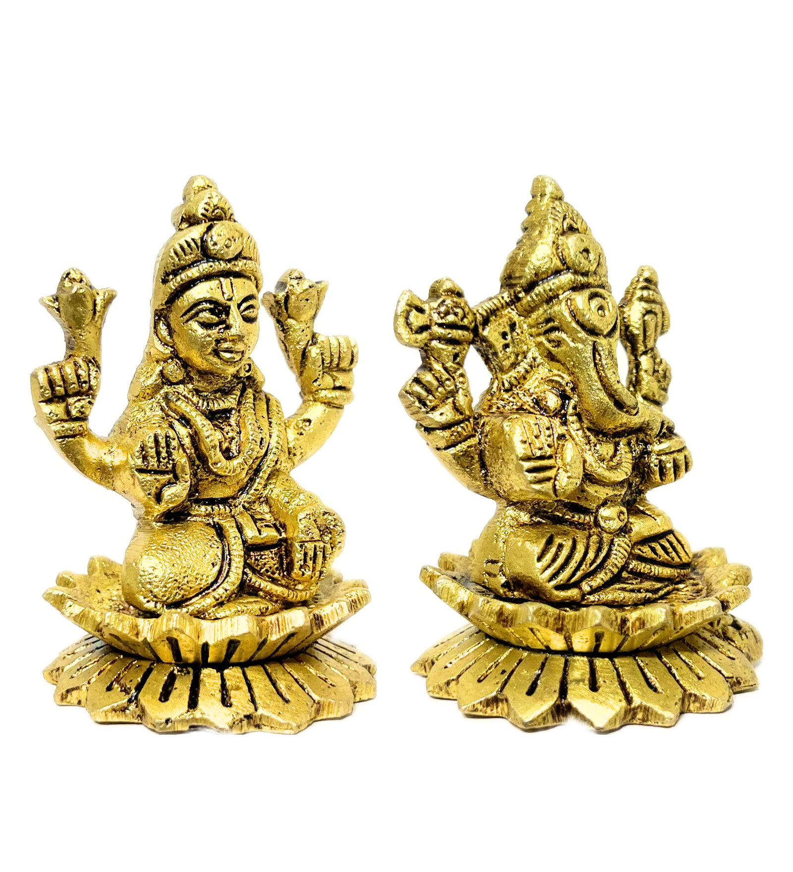Brass Laxmi Ganesh Idol Set – 100% Pure Brass by Aetherea World with God at Kamakhyaa for sustainable fashion