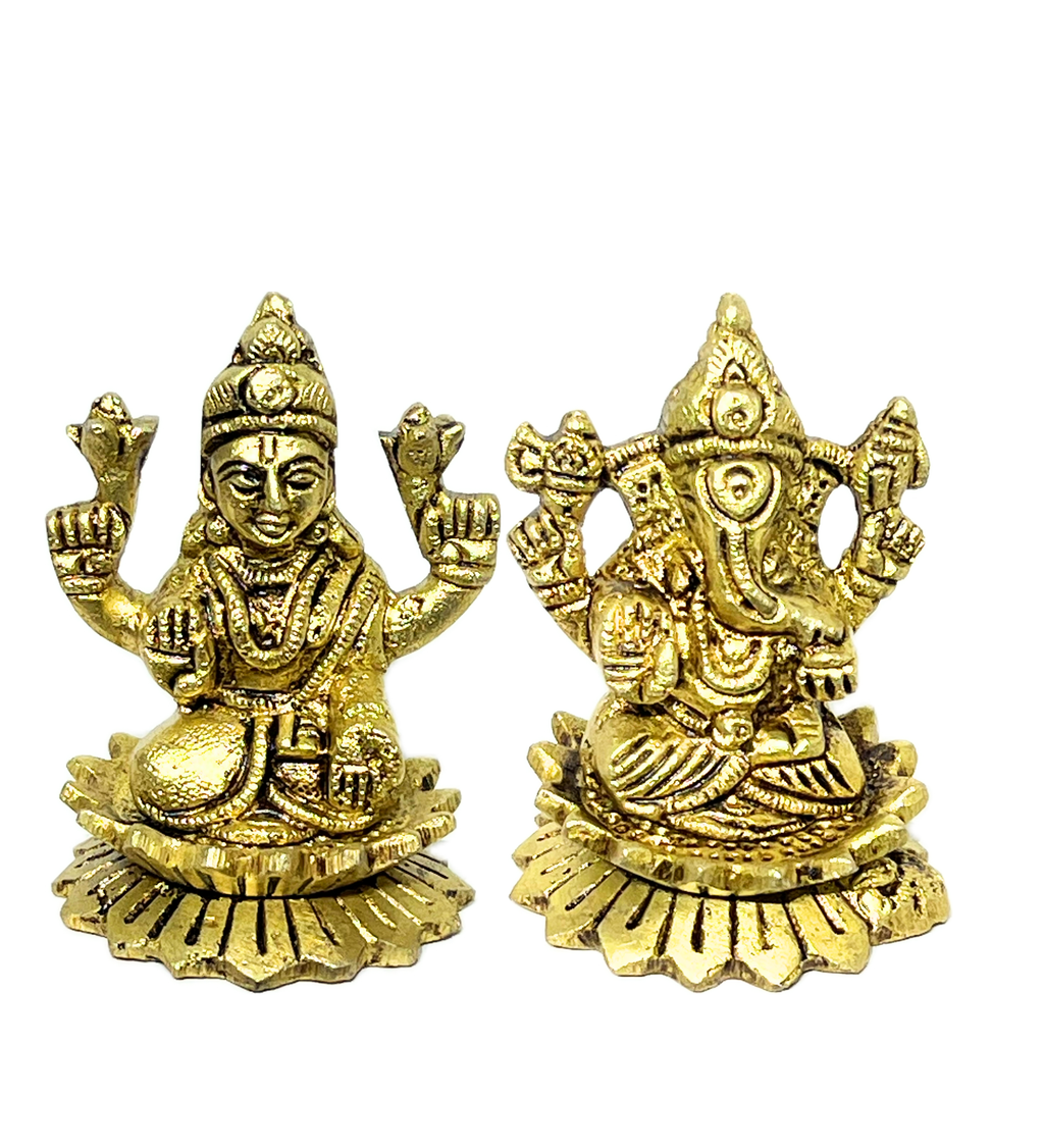 Brass Laxmi Ganesh Idol Set – 100% Pure Brass by Aetherea World with God at Kamakhyaa for sustainable fashion