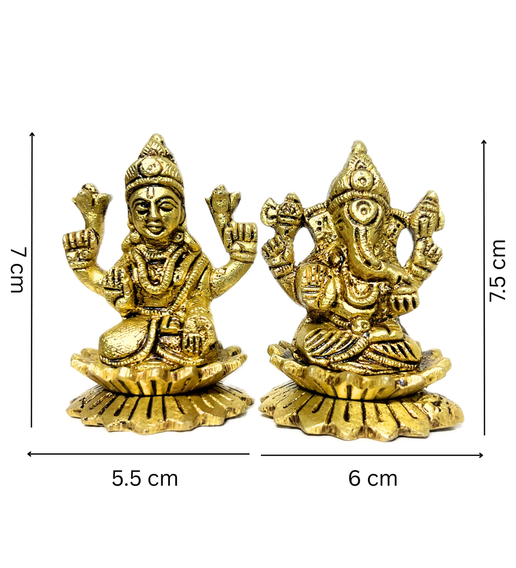 Brass Laxmi Ganesh Idol Set – 100% Pure Brass by Aetherea World with God at Kamakhyaa for sustainable fashion