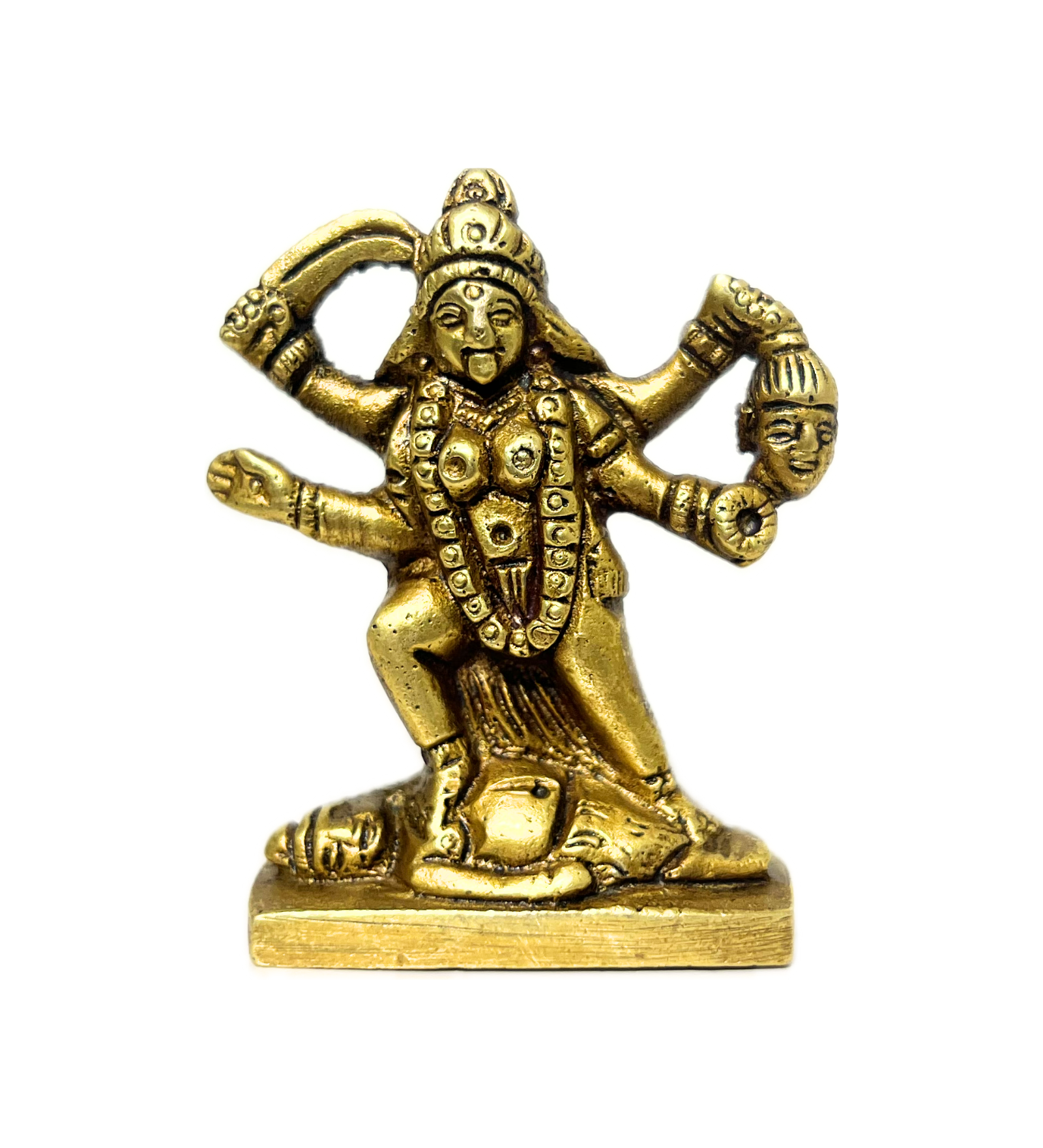 Small Brass Kali Maa Idol – 100% Pure Brass by Aetherea World with God at Kamakhyaa for sustainable fashion