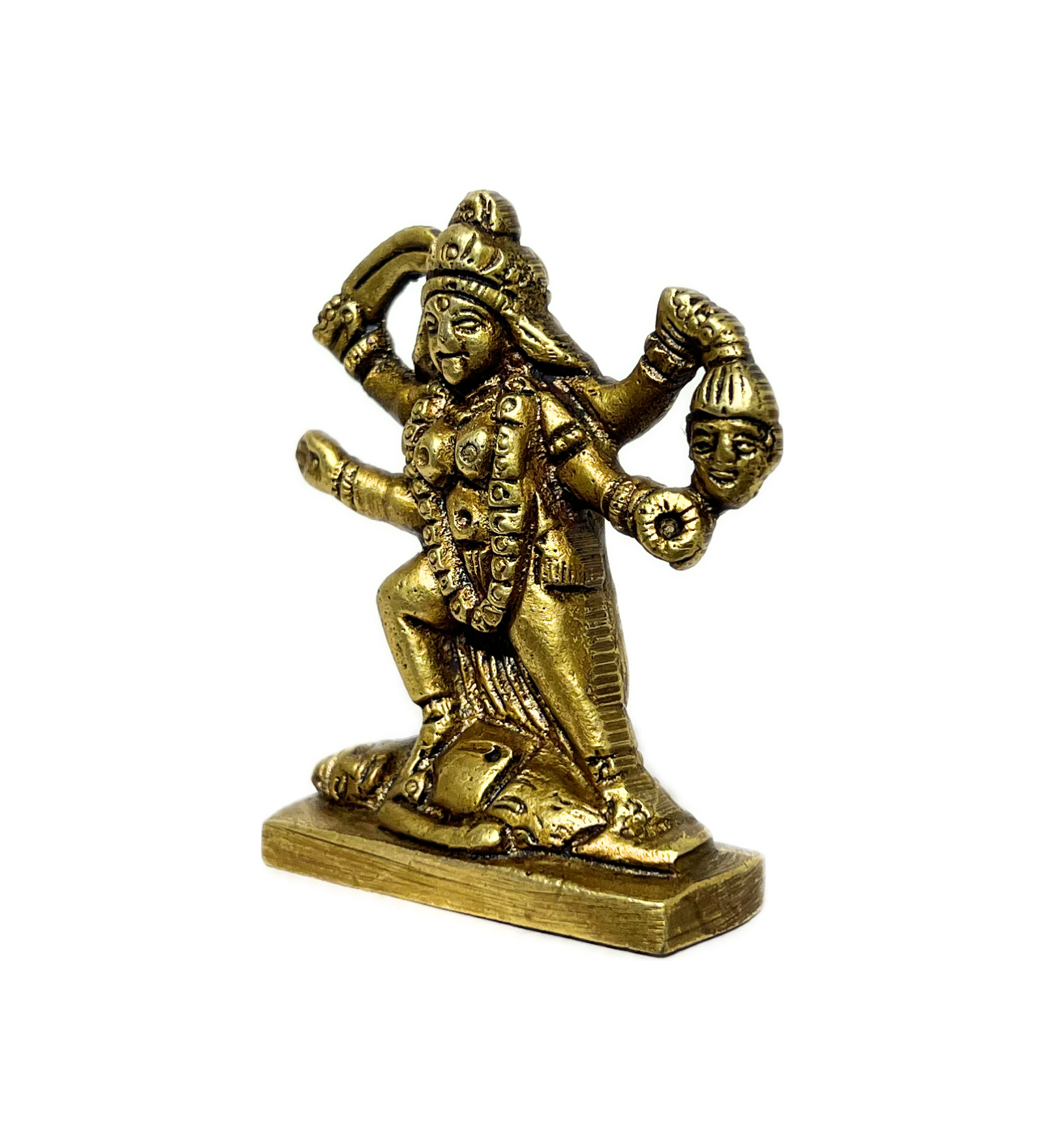 Small Brass Kali Maa Idol – 100% Pure Brass by Aetherea World with God at Kamakhyaa for sustainable fashion