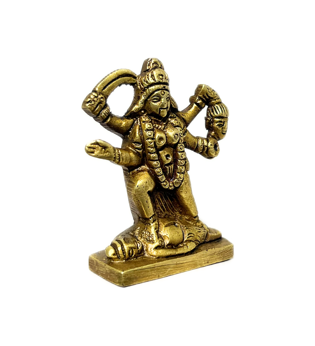 Small Brass Kali Maa Idol – 100% Pure Brass by Aetherea World with God at Kamakhyaa for sustainable fashion