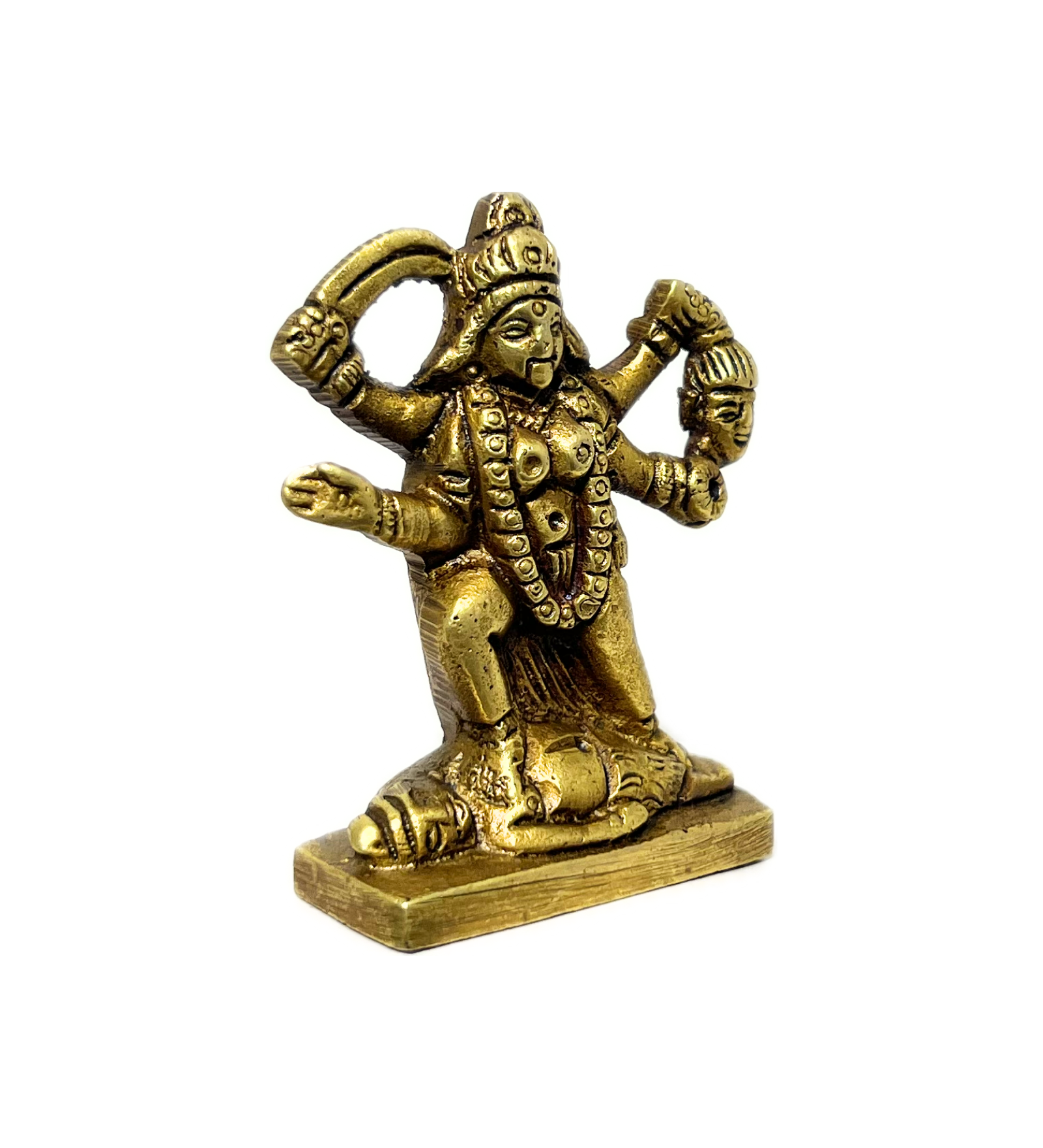 Small Brass Kali Maa Idol – 100% Pure Brass by Aetherea World with God at Kamakhyaa for sustainable fashion