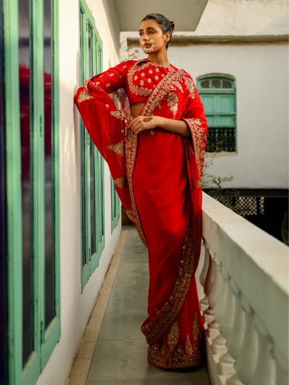 Razaa Saree Set by RoohbyRidhimaa with Large, Medium, Small, X-Large, X-Small at Kamakhyaa for sustainable fashion