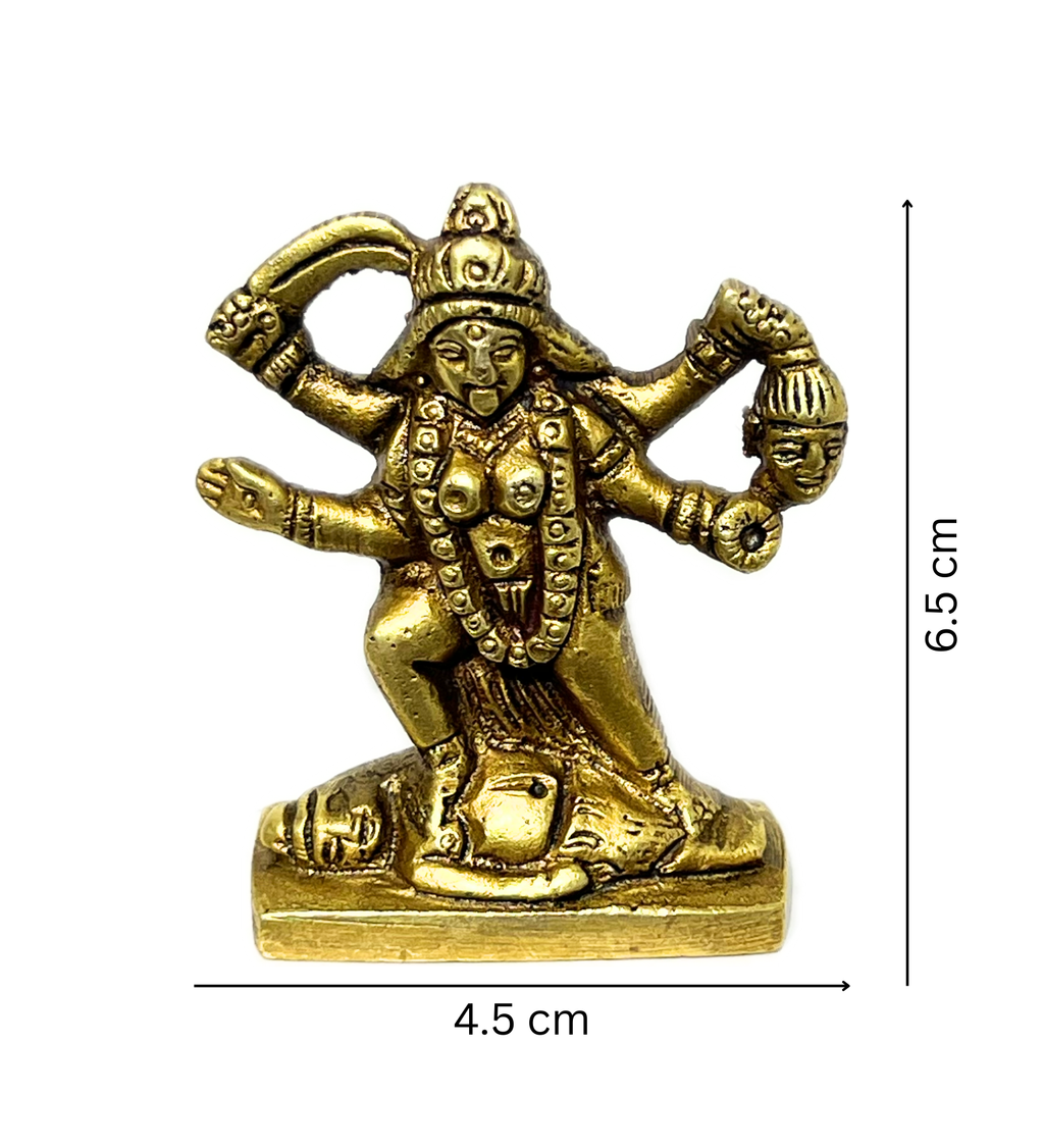 Small Brass Kali Maa Idol – 100% Pure Brass by Aetherea World with God at Kamakhyaa for sustainable fashion