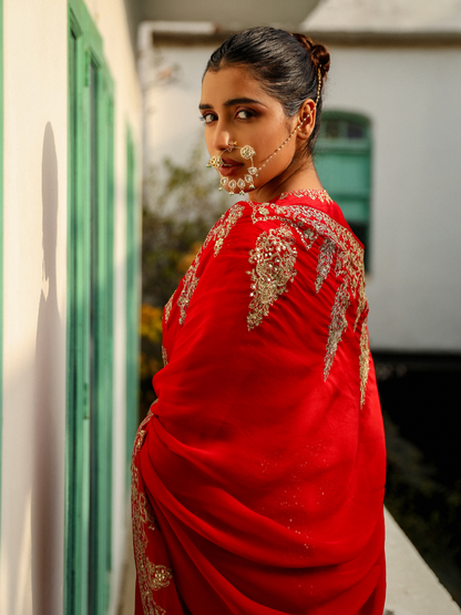 Razaa Saree Set by RoohbyRidhimaa with Large, Medium, Small, X-Large, X-Small at Kamakhyaa for sustainable fashion