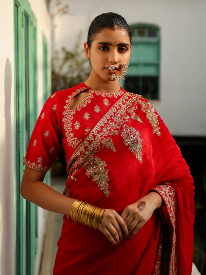 Razaa Saree Set by RoohbyRidhimaa with Large, Medium, Small, X-Large, X-Small at Kamakhyaa for sustainable fashion