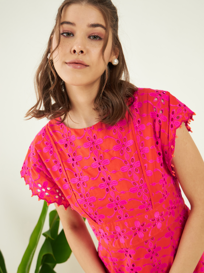 Cutwork Embroidery Dress by Bohobi with at Kamakhyaa for sustainable fashion