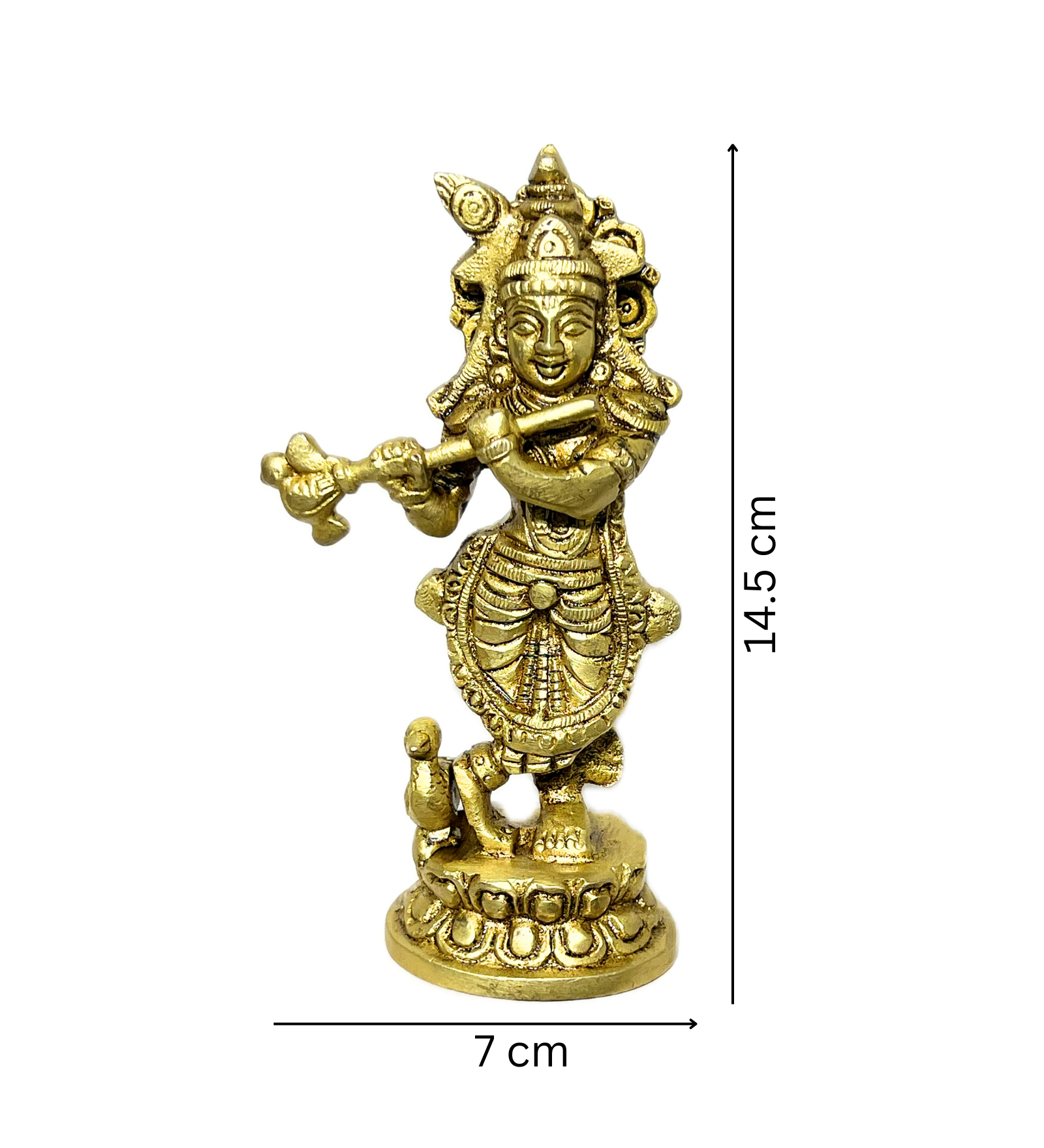 Brass Krishna Idol – 100% Pure Brass by Aetherea World with God at Kamakhyaa for sustainable fashion
