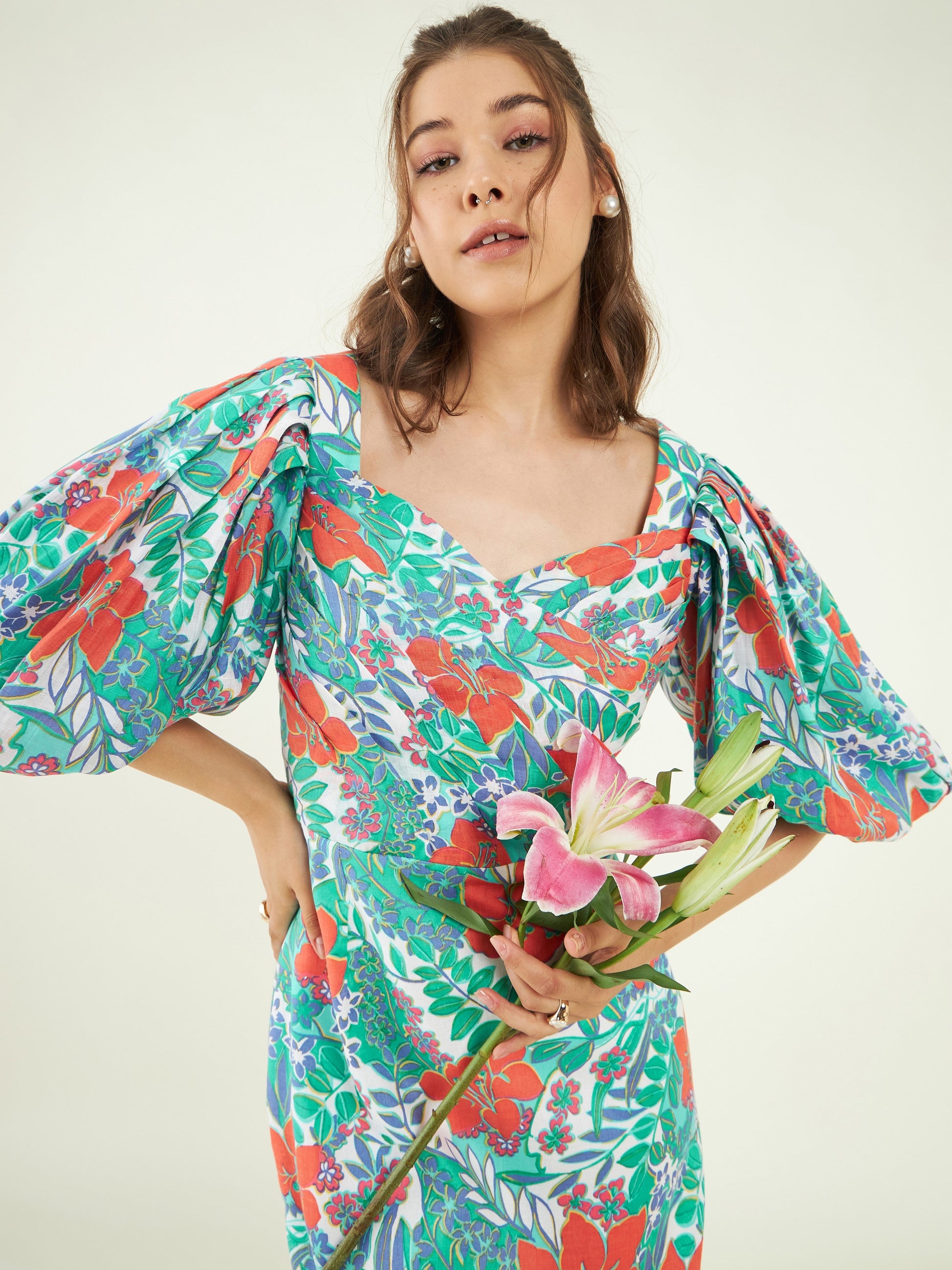 Fresh Bloom Dress by Bohobi with at Kamakhyaa for sustainable fashion