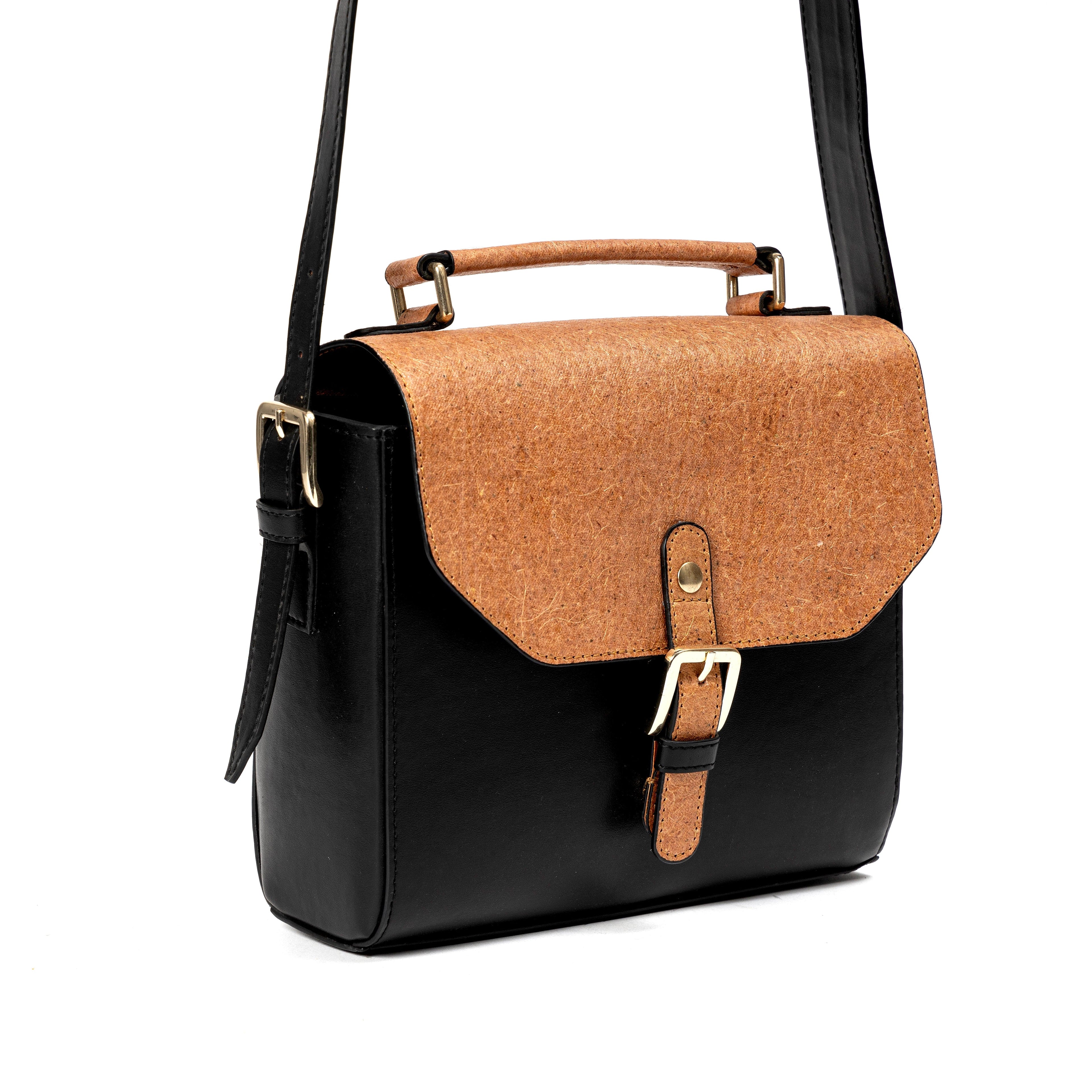 Juniper Vegan Leather Sling Bag - Black by Green Hermitage with SS25 at Kamakhyaa for sustainable fashion