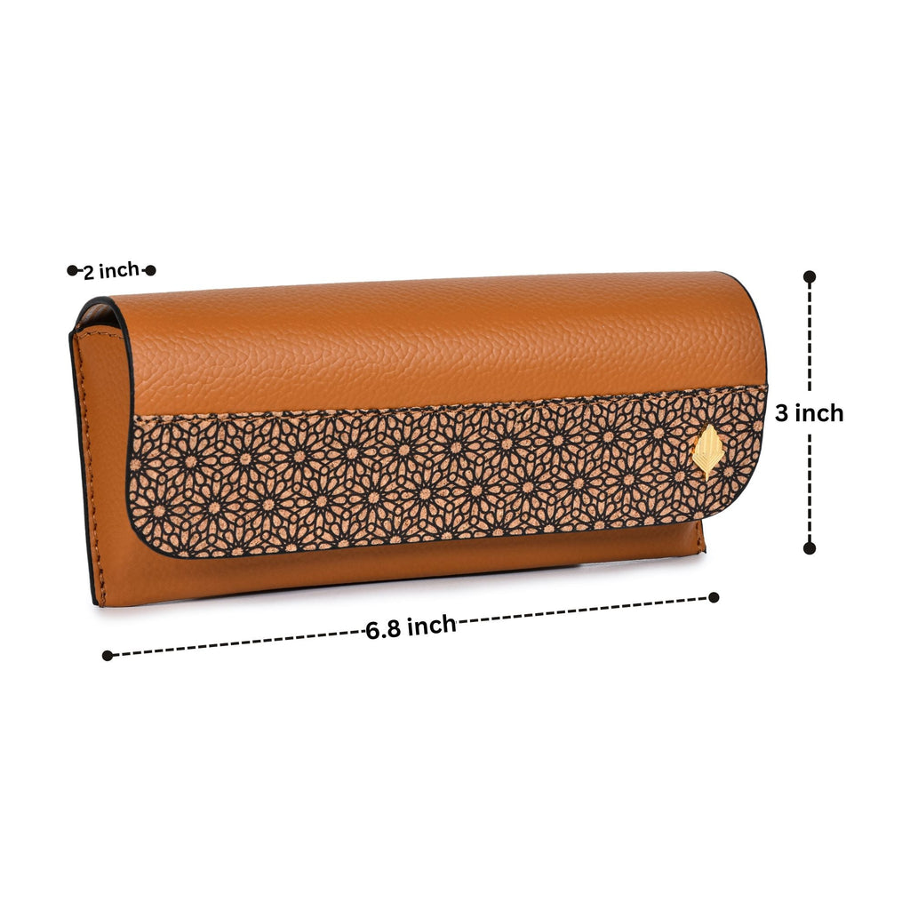 Handcrafted, Vegan Leather Eyewear Case - Tan by Green Hermitage with Accents & Accessories, Corporate Products & Travel Accessories by Green Hermitage at Kamakhyaa for sustainable fashion