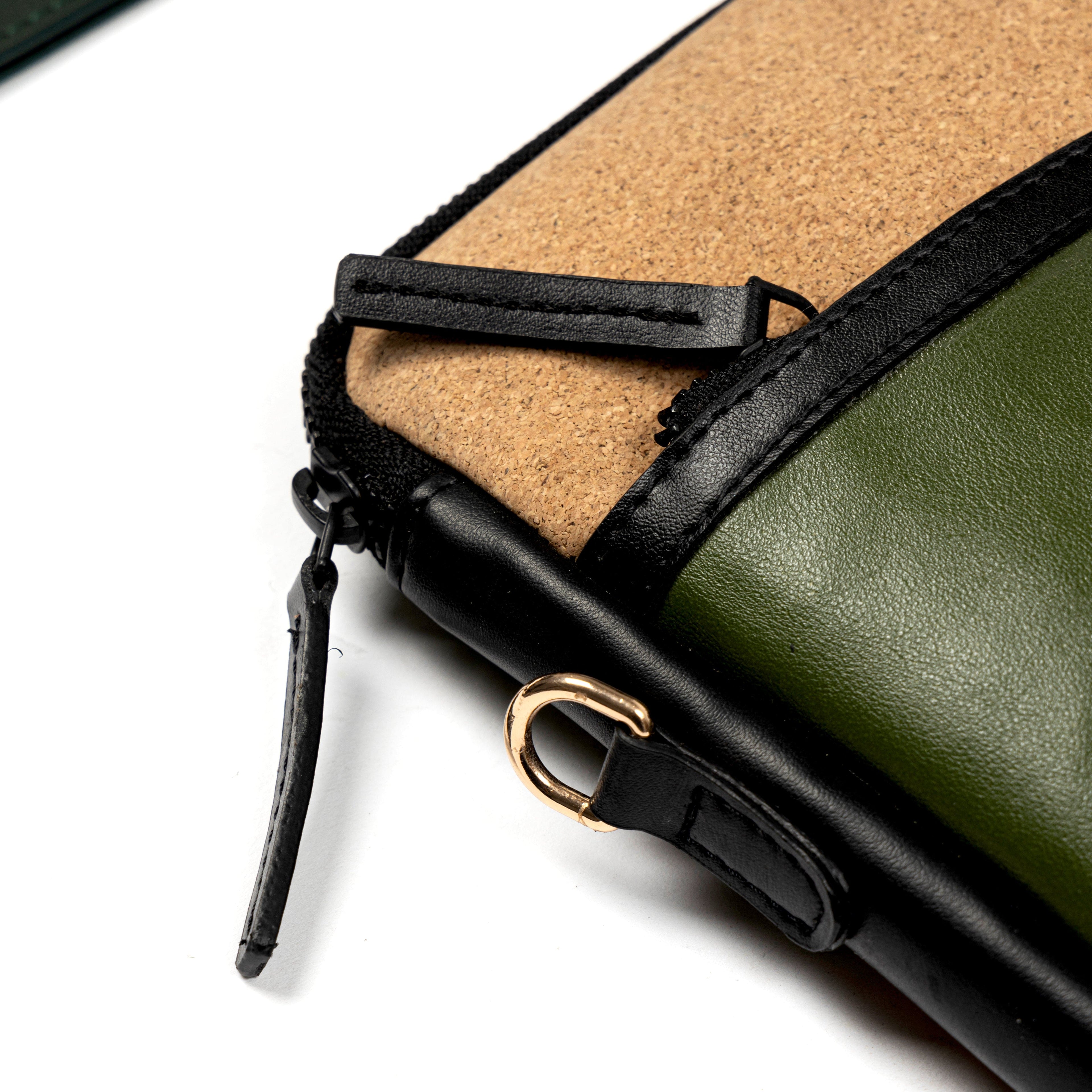 Acacia Vegan Leather Laptop Sleeve - Olive by Green Hermitage with SS25 at Kamakhyaa for sustainable fashion