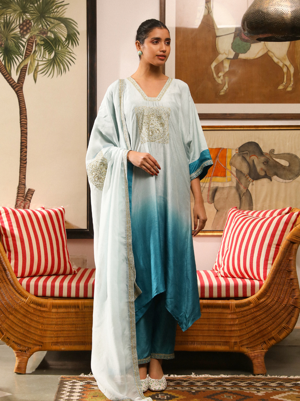 Idaa Kurta Set by RoohbyRidhimaa with Large, Medium, Small, X-Large, X-Small at Kamakhyaa for sustainable fashion