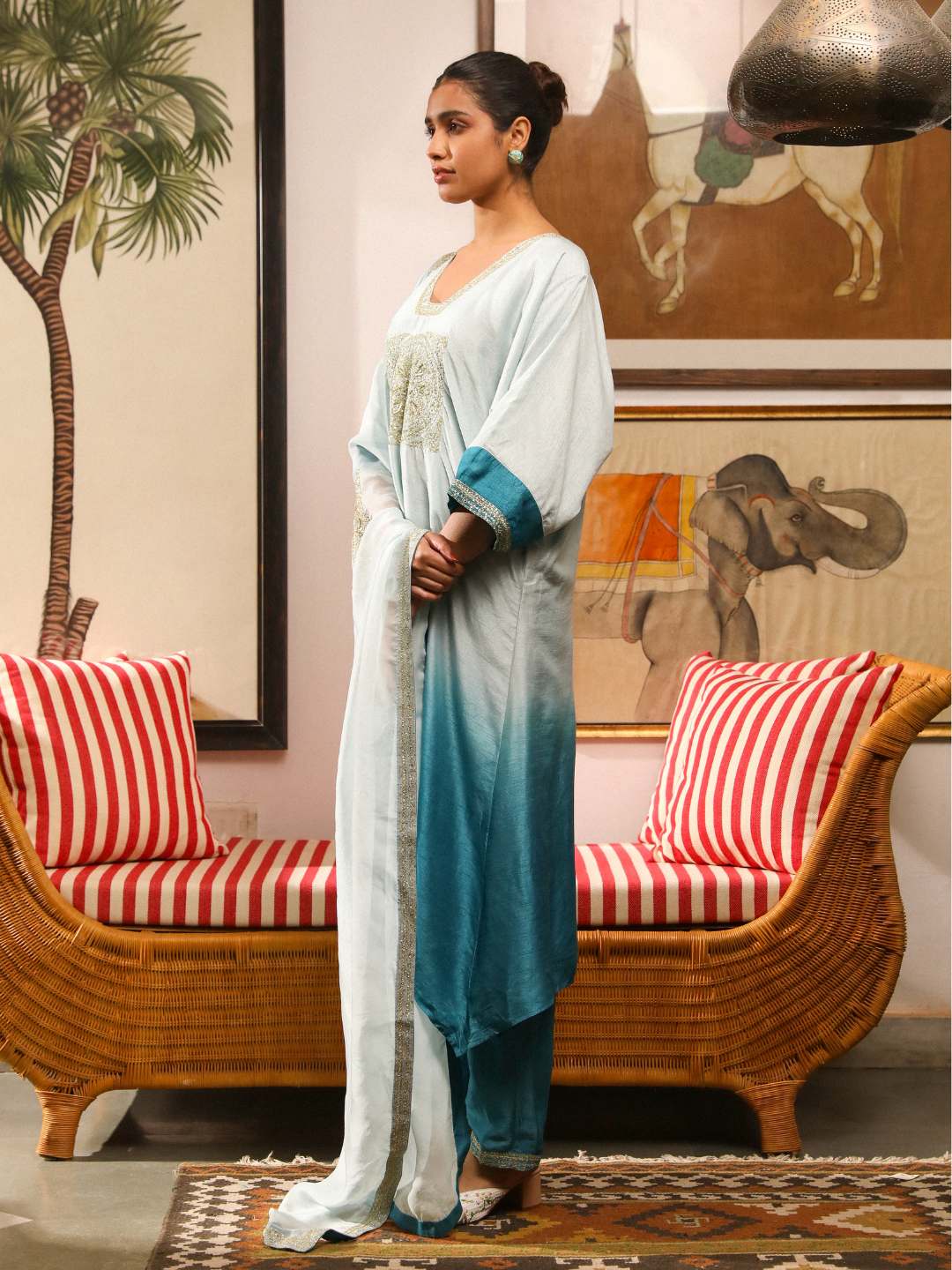 Idaa Kurta Set by RoohbyRidhimaa with Large, Medium, Small, X-Large, X-Small at Kamakhyaa for sustainable fashion