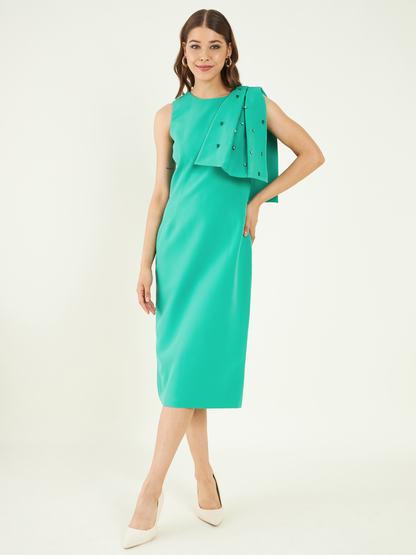 Sheath Turquoise Dress by Bohobi with at Kamakhyaa for sustainable fashion