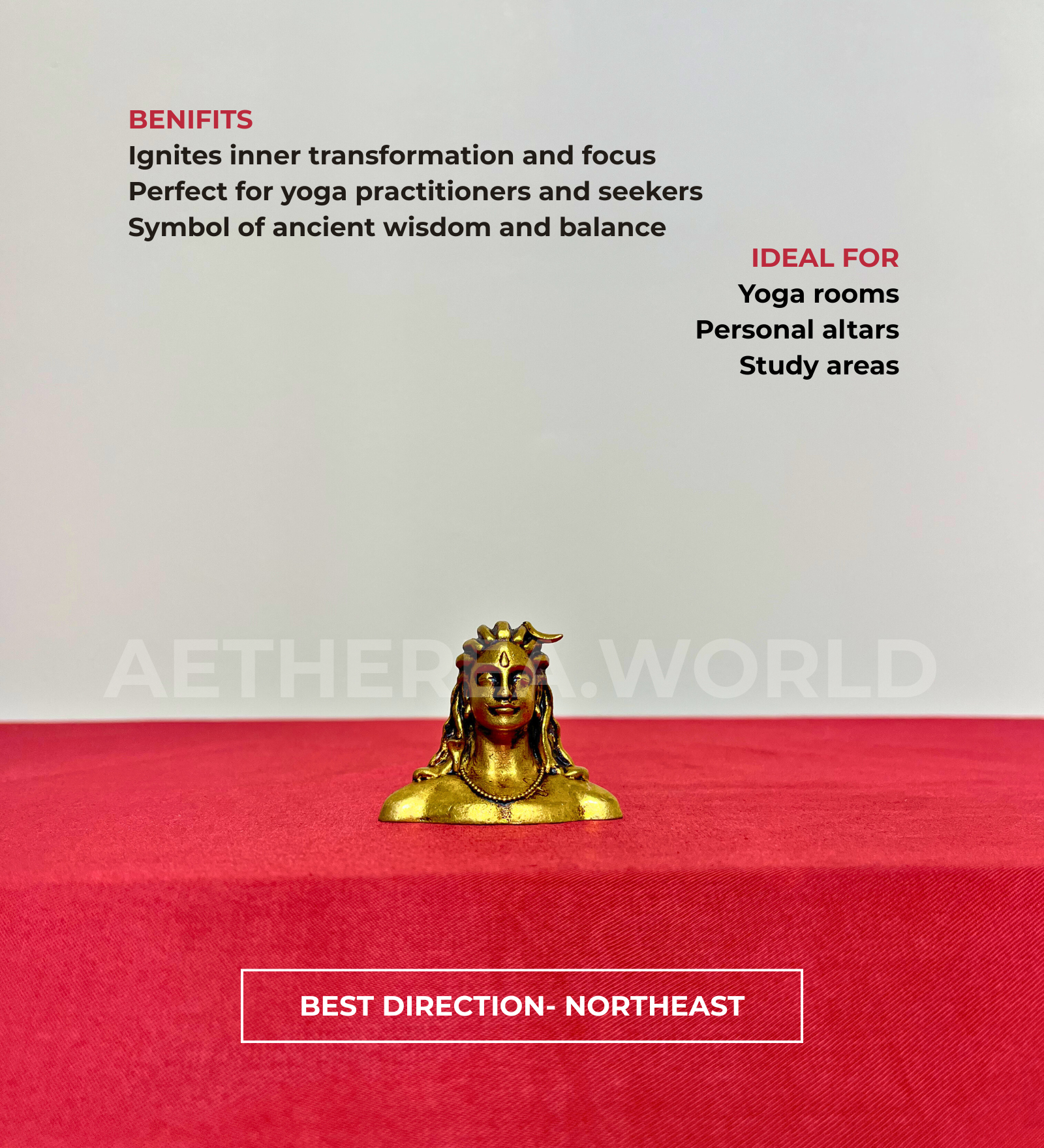 Brass Adiyogi Idol – 100% Pure Brass by Aetherea World with God at Kamakhyaa for sustainable fashion