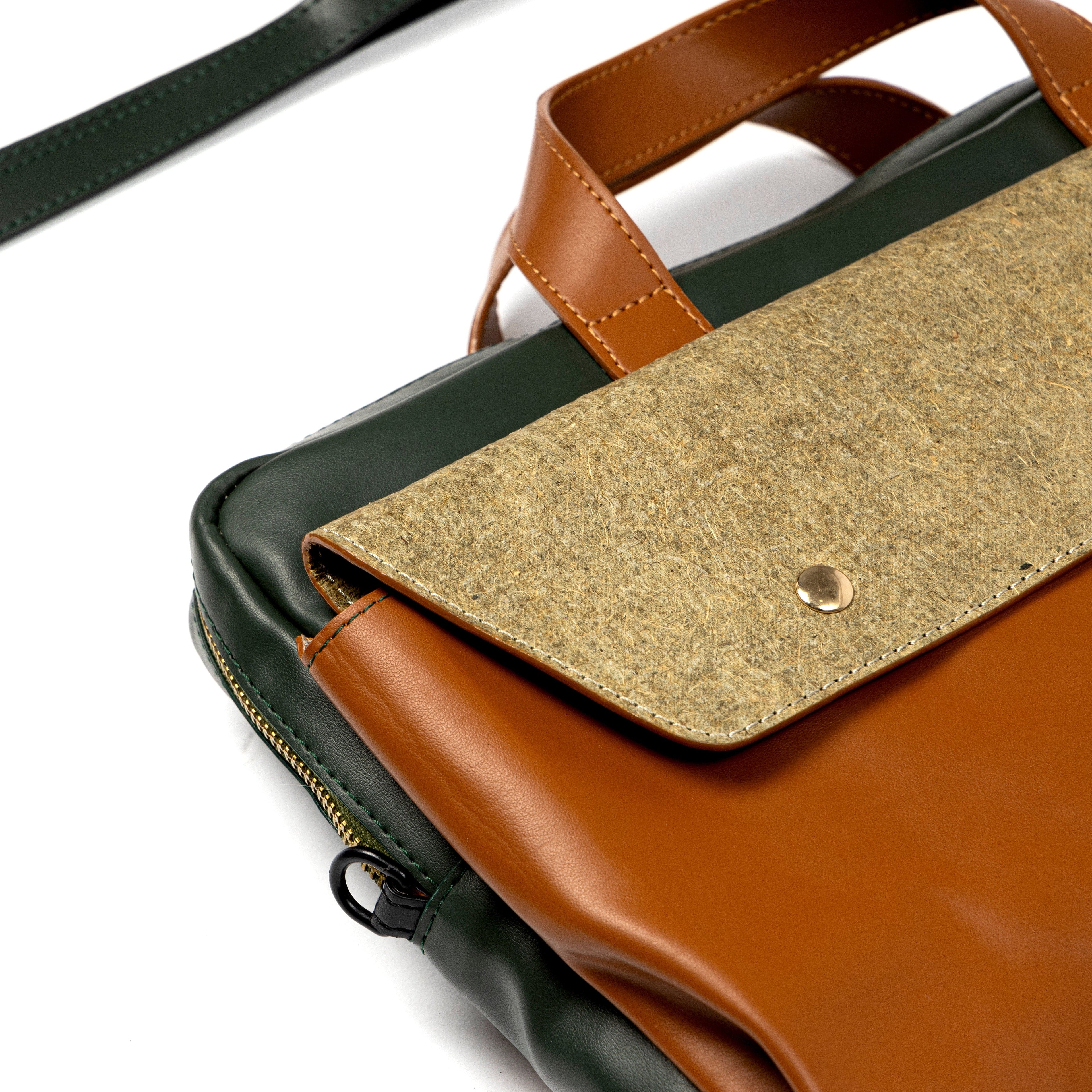 Willow Vegan Leather Laptop Sleeve - Tan by Green Hermitage with SS25 at Kamakhyaa for sustainable fashion