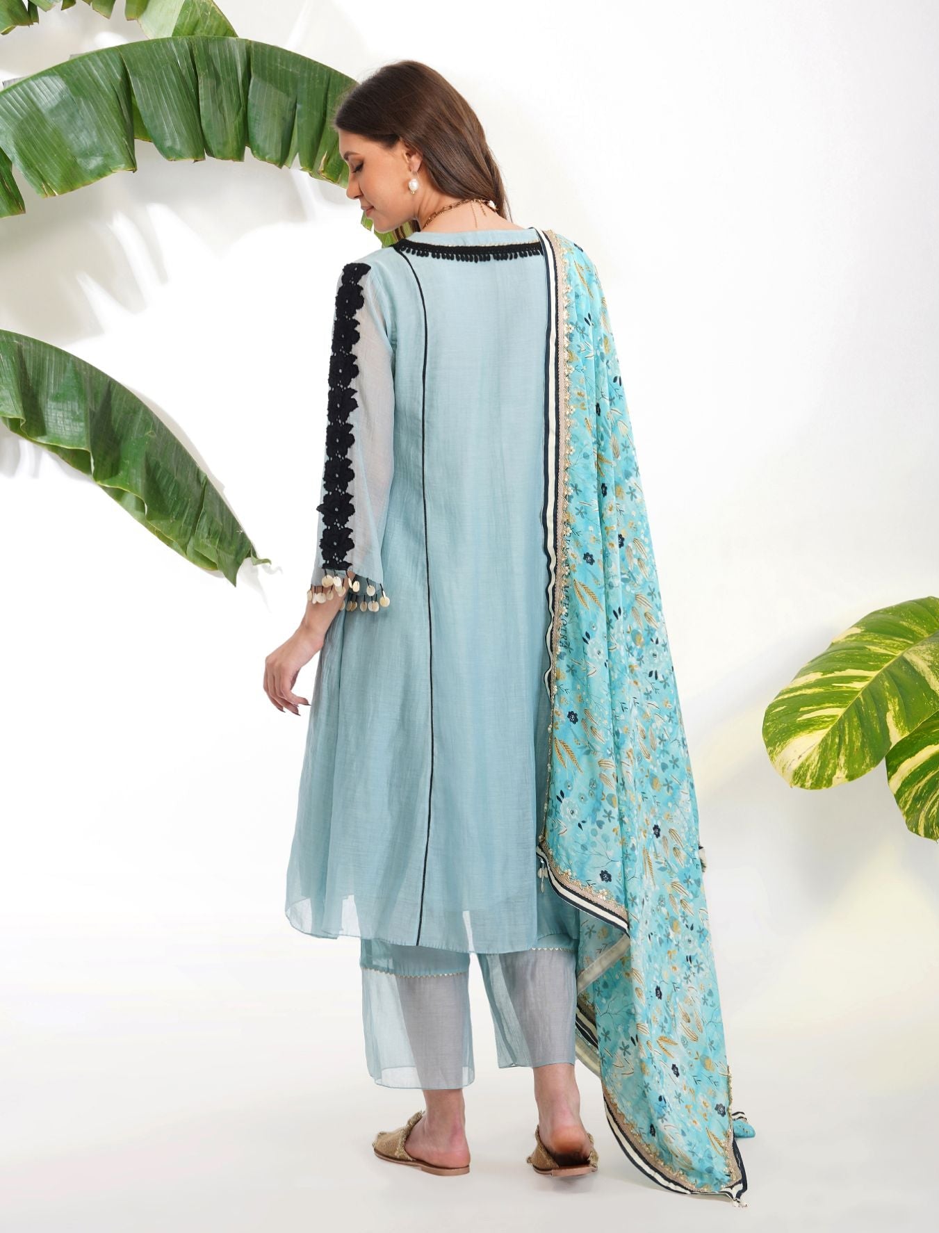 BLUE PRINT SUIT SET by devyanimehrotra.com with at Kamakhyaa for sustainable fashion