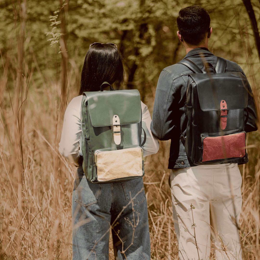 Arden Vegan Leather Backpack - Green by Green Hermitage with SS25 at Kamakhyaa for sustainable fashion