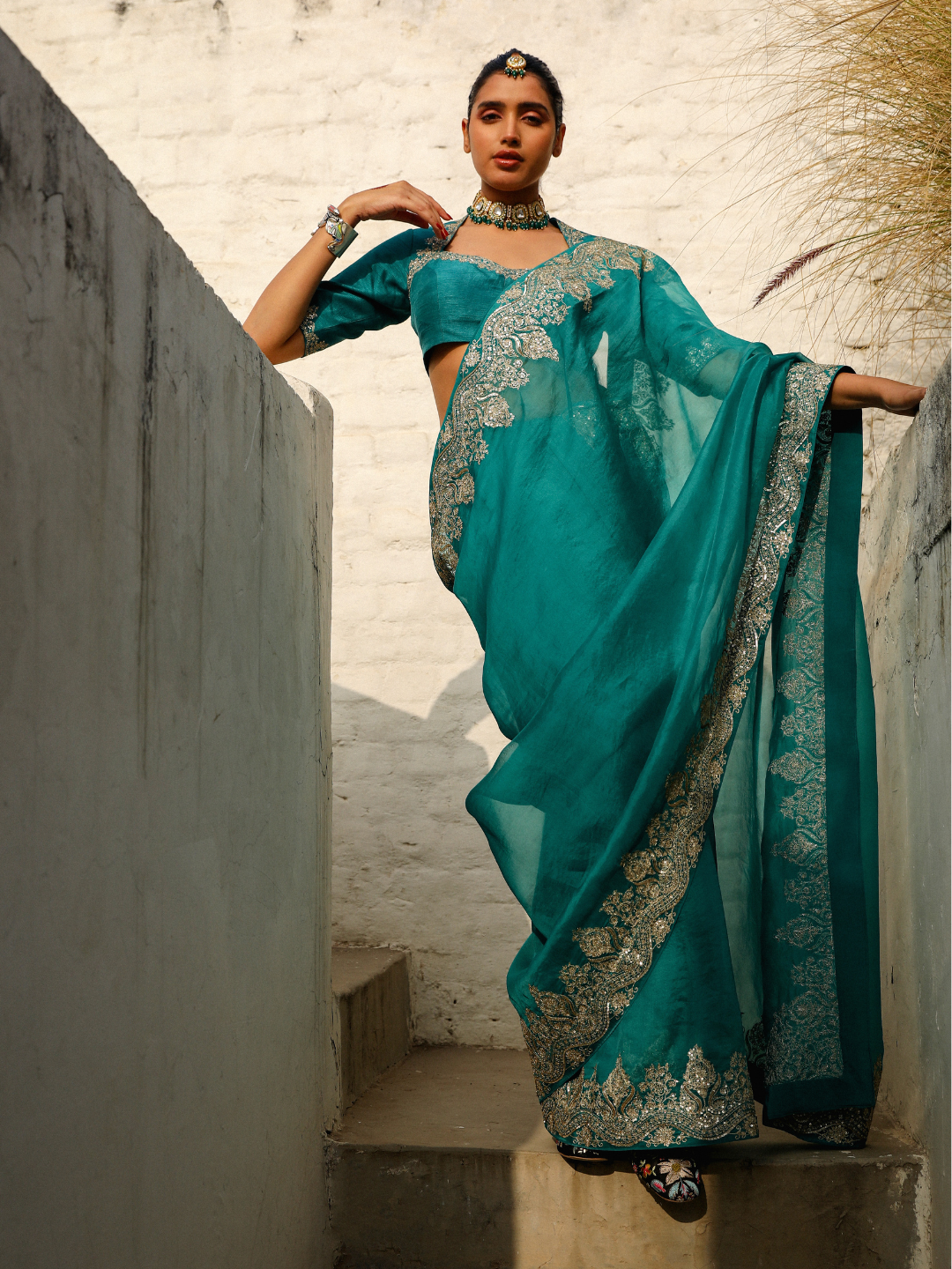 Nawazish Saree Set by RoohbyRidhimaa with Large, Medium, Small, X-Large, X-Small at Kamakhyaa for sustainable fashion