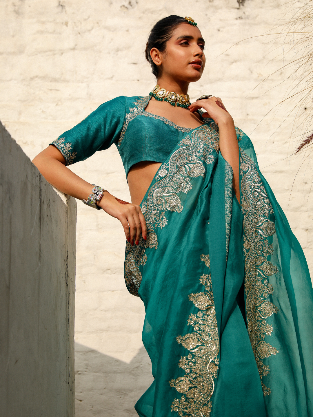 Nawazish Saree Set by RoohbyRidhimaa with Large, Medium, Small, X-Large, X-Small at Kamakhyaa for sustainable fashion