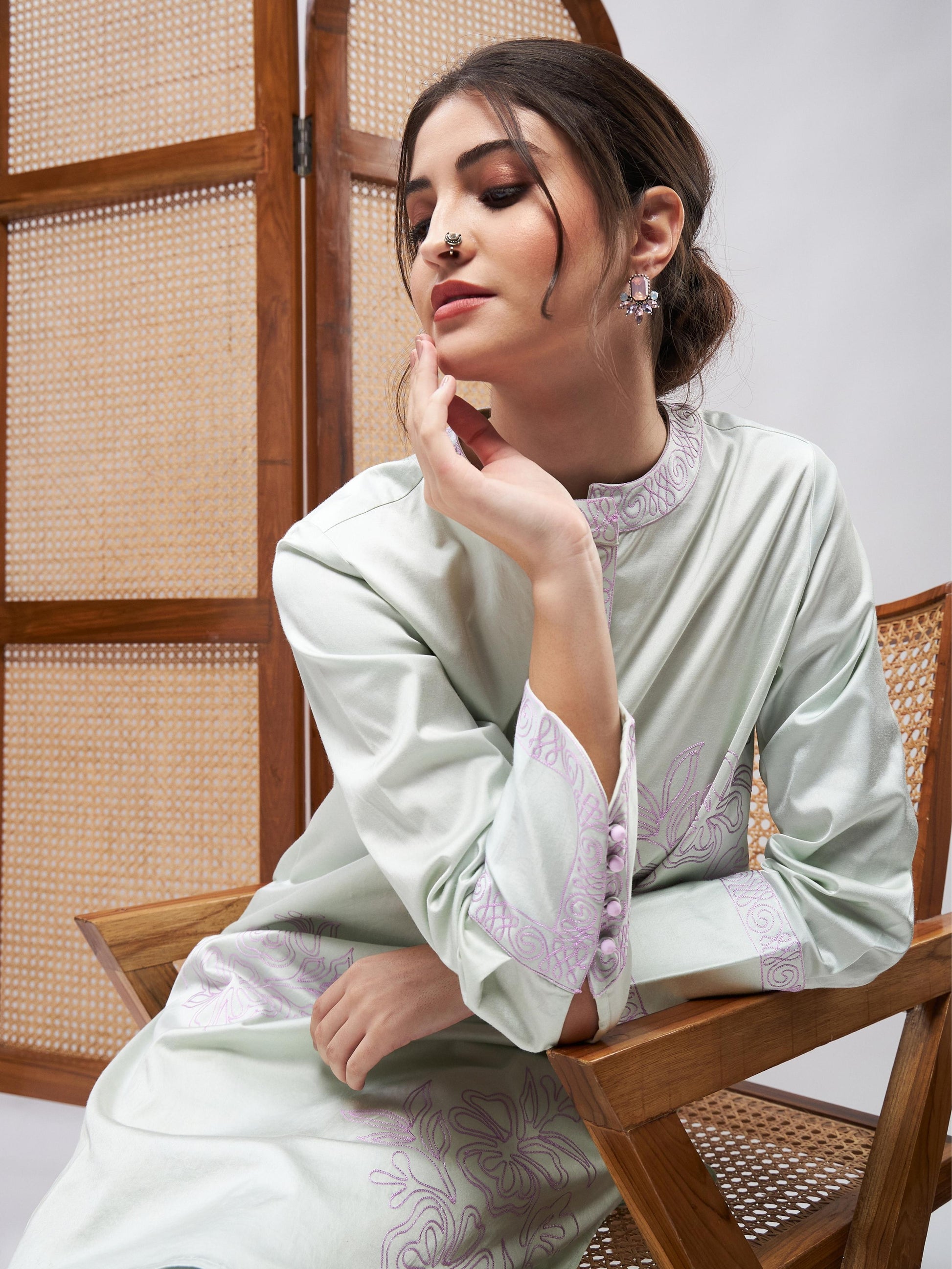 Iyaan Kurta Set by RoohbyRidhimaa with Large, Medium, Small, X-Large, X-Small at Kamakhyaa for sustainable fashion