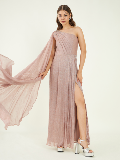 Nude Slit Dress by Bohobi with at Kamakhyaa for sustainable fashion