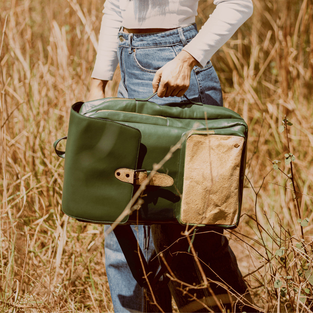 Arden Vegan Leather Backpack - Green by Green Hermitage with SS25 at Kamakhyaa for sustainable fashion