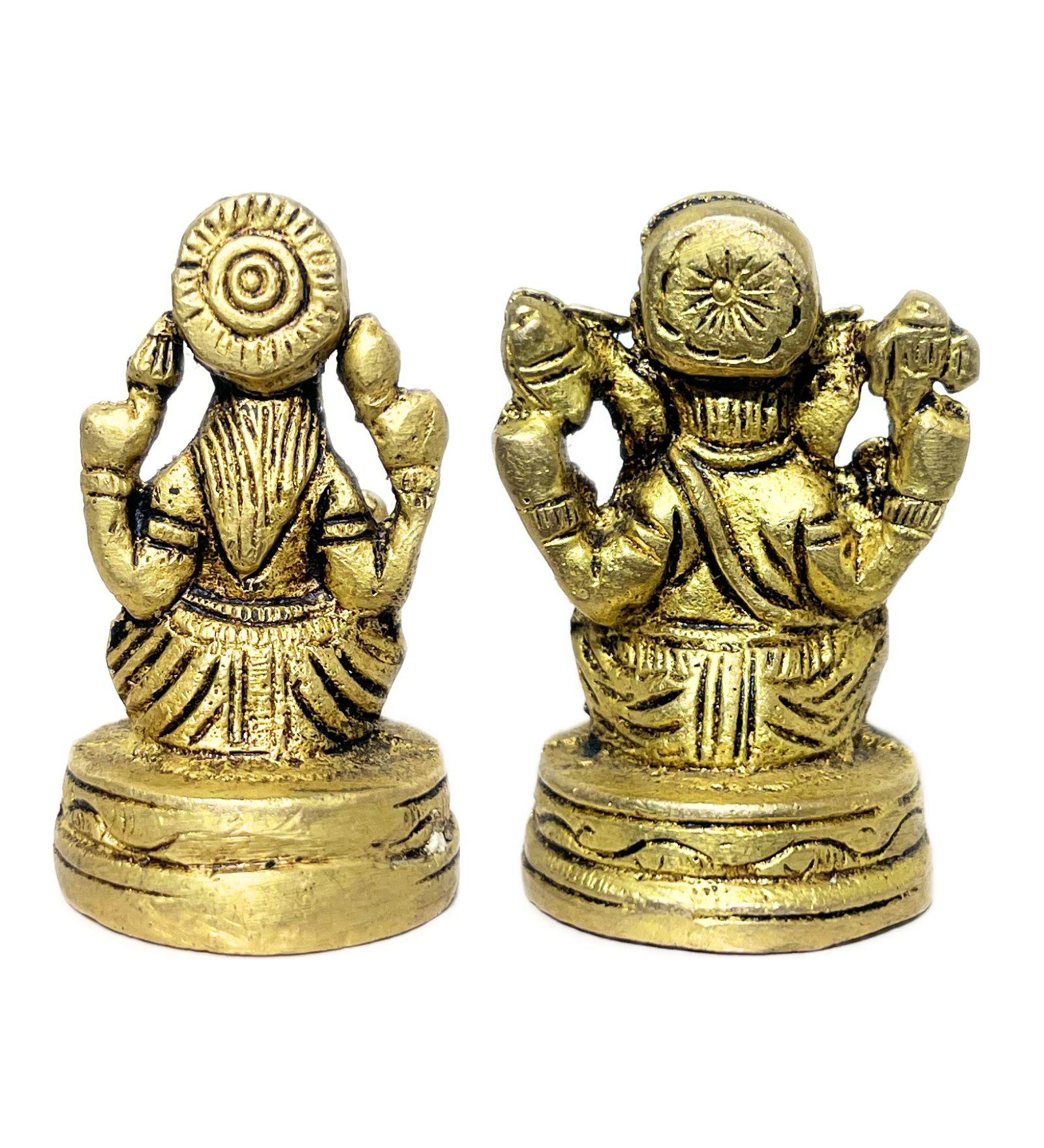 Small Brass Laxmi Ganesh Idol Set – 100% Pure Brass by Aetherea World with God at Kamakhyaa for sustainable fashion